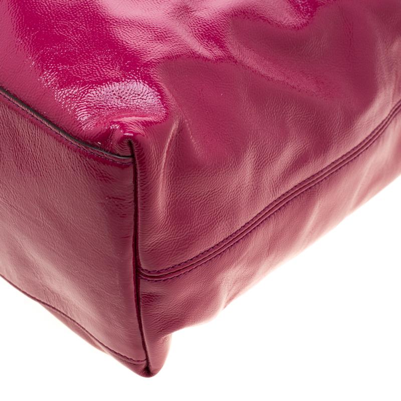 Gucci Dark Pink Patent Leather Medium Soho Tote 2