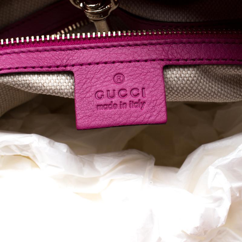 Gucci Dark Pink Patent Leather Medium Soho Tote 3