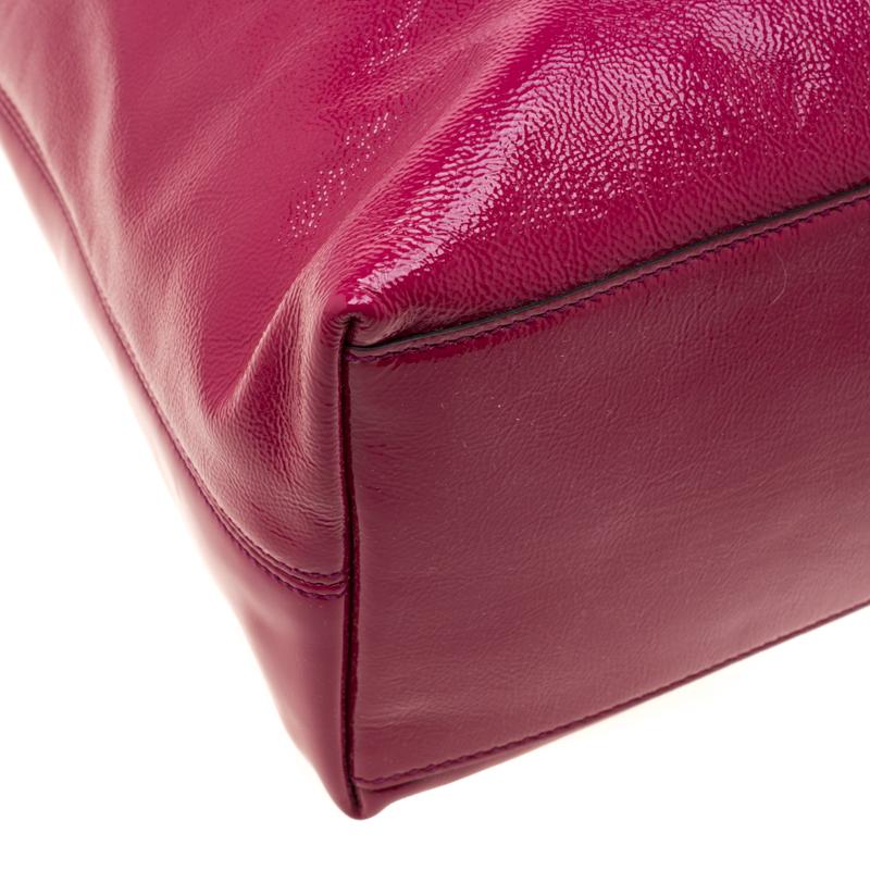 Gucci Dark Pink Patent Leather Medium Soho Tote 4