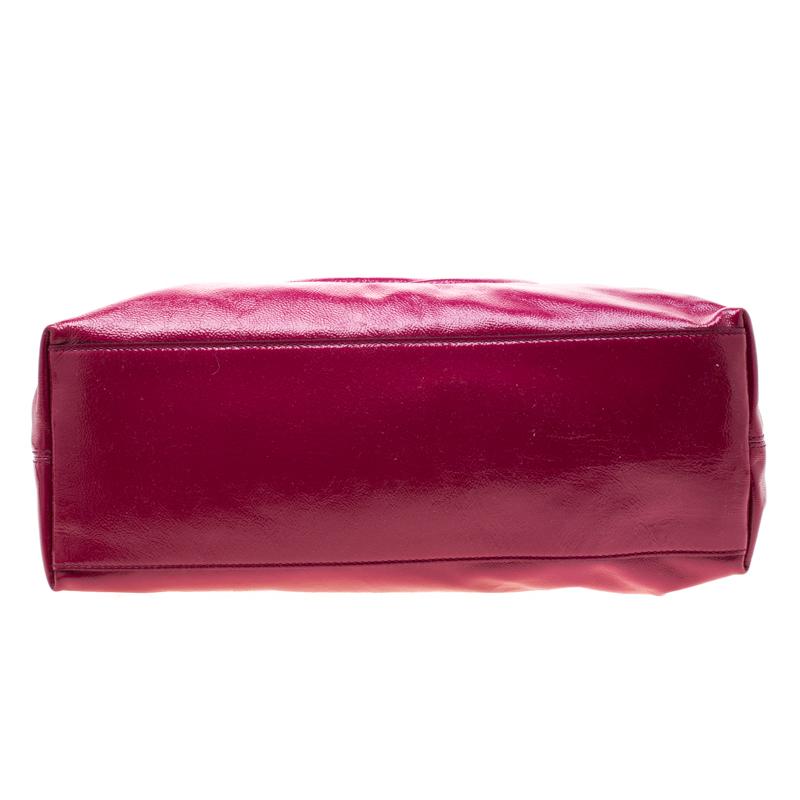 Gucci Dark Pink Patent Leather Medium Soho Tote 5