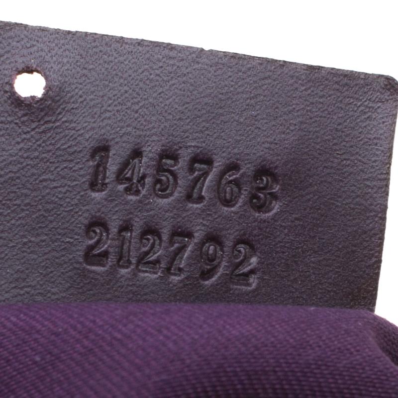Black Gucci Dark Purple Horsebit Embossed Leather Buckle Hobo