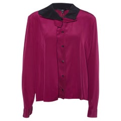 Gucci Dark Purple Silk Button Front Shirt M