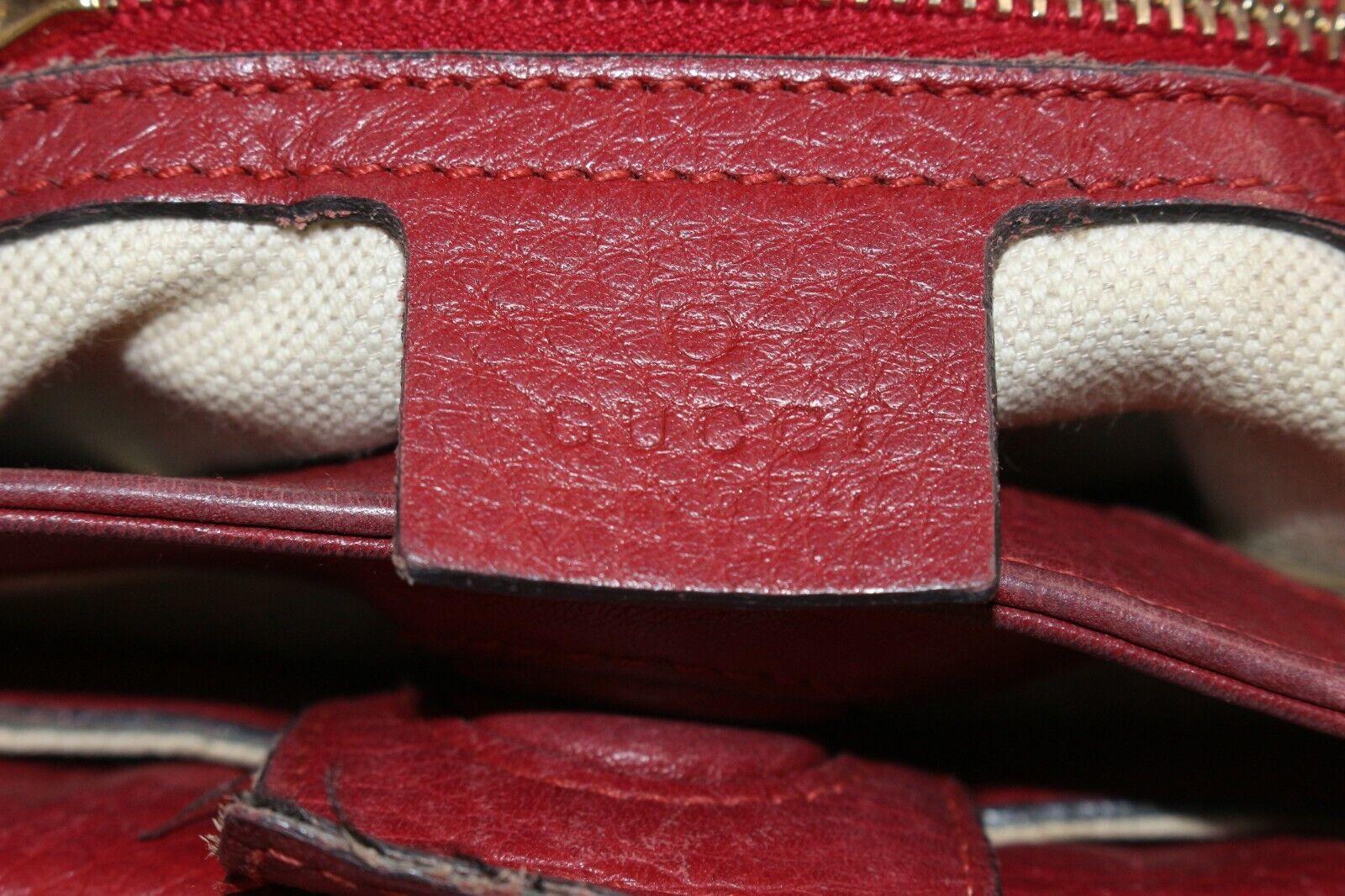 GUCCI Dark Red Bambooo Shooper Tote Leather Medium 2way 3GK1226K For Sale 3