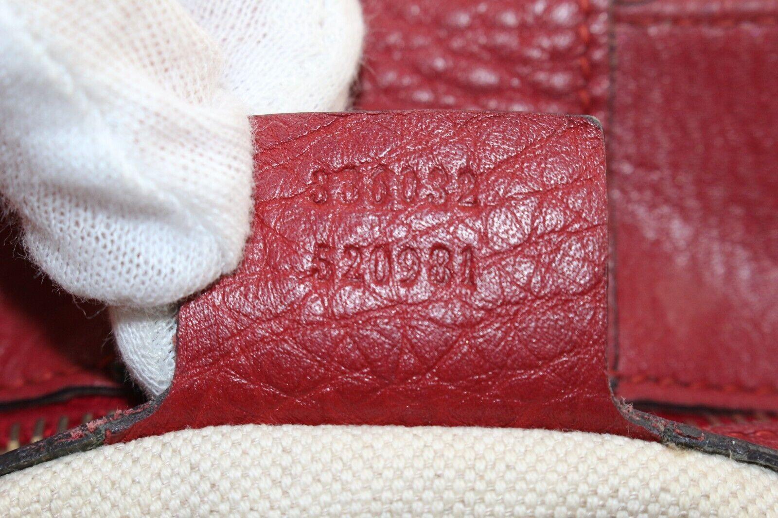 GUCCI Dark Red Bambooo Shooper Tote Leather Medium 2way 3GK1226K For Sale 4