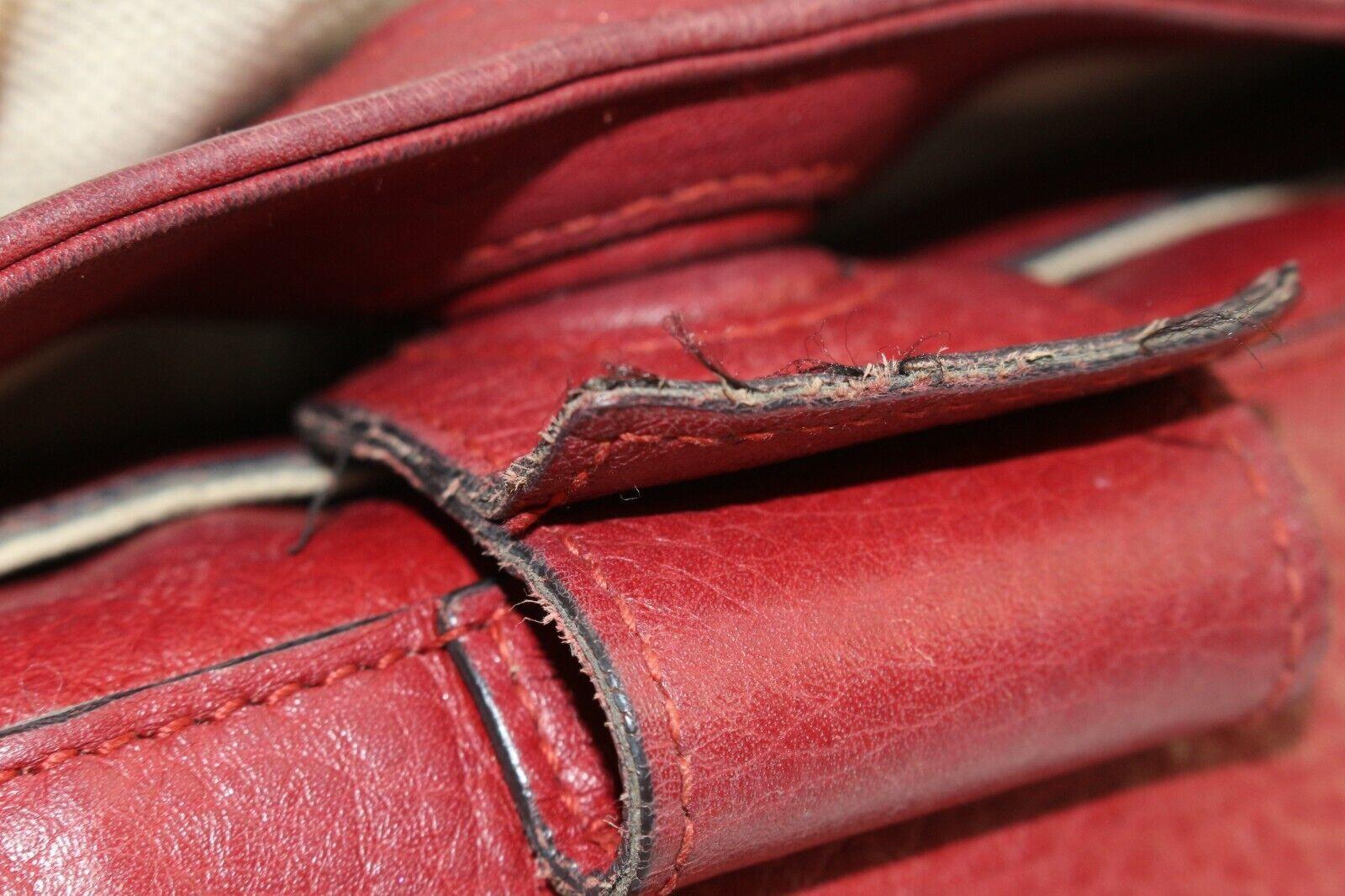 GUCCI Dark Red Bambooo Shooper Tote Leather Medium 2way 3GK1226K For Sale 5