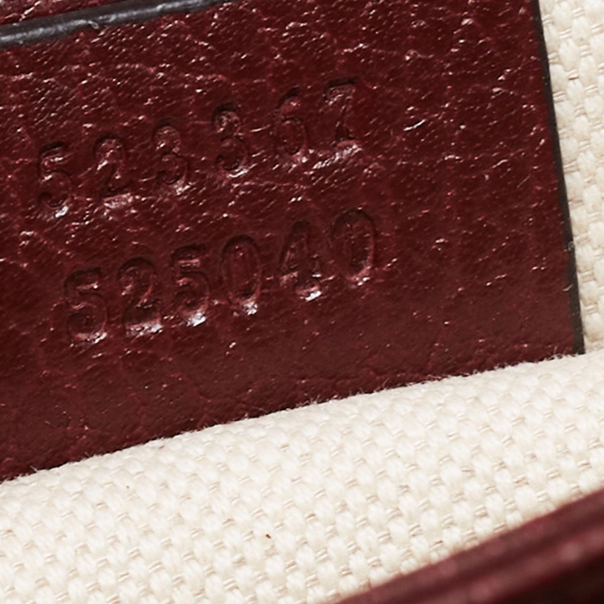 Gucci Dark Red Leather Mini Dionysus Bamboo Top Handle Bag In Good Condition In Dubai, Al Qouz 2
