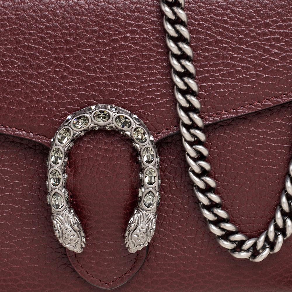 Women's Gucci Dark Red Leather Mini Dionysus Shoulder Bag