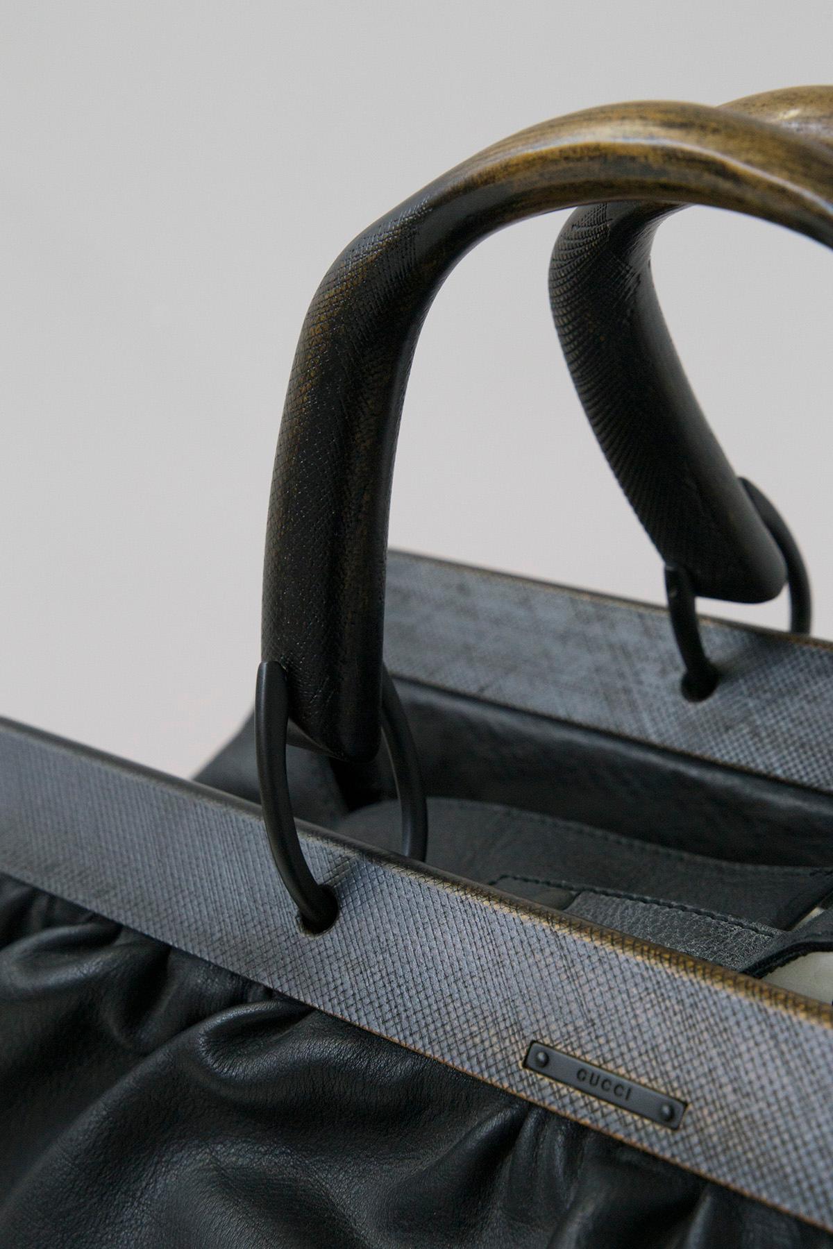 Gucci Tagestasche Modell Doctor''s Tasche aus schwarzem Leder. 7