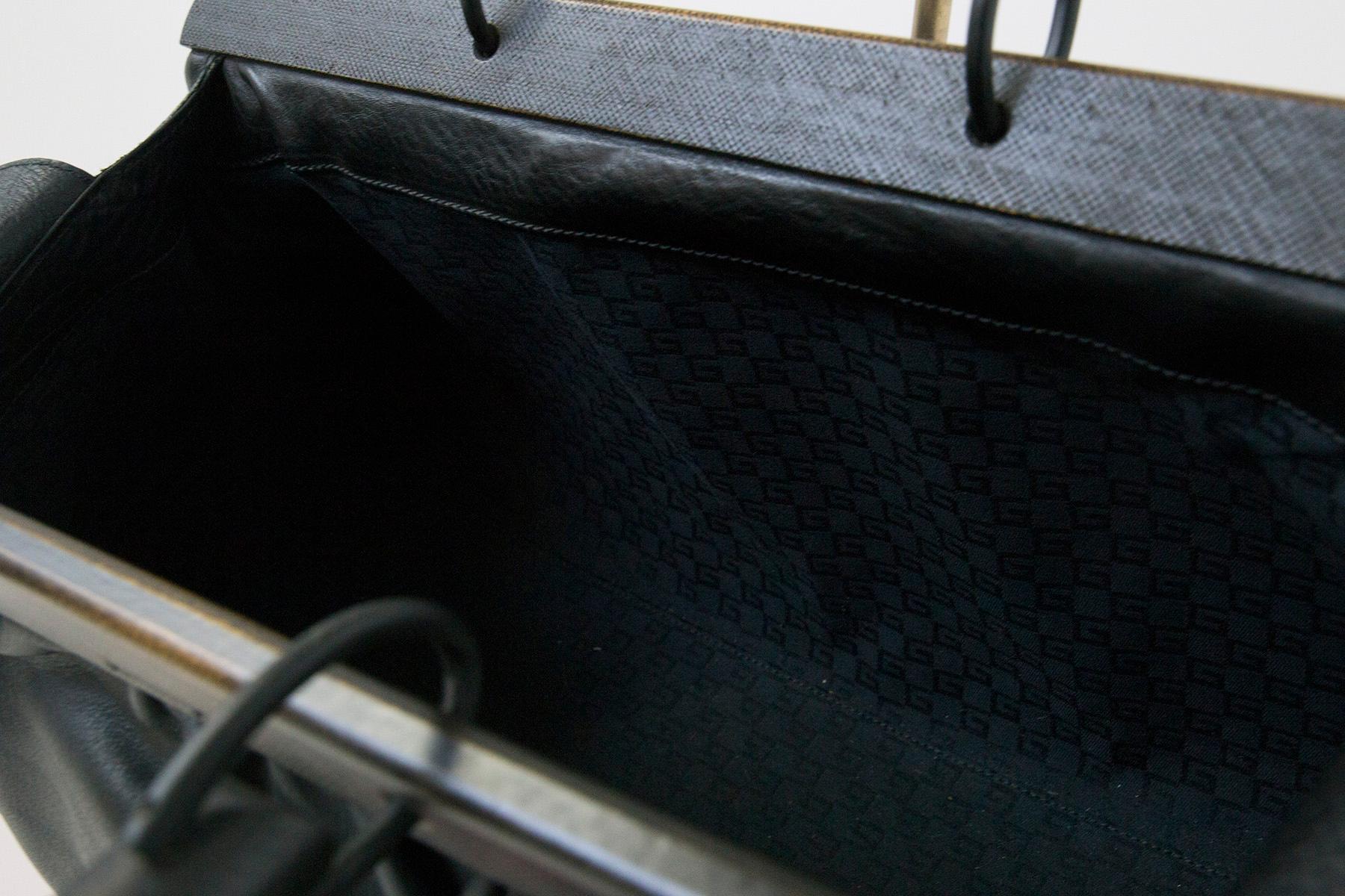 Gucci Tagestasche Modell Doctor''s Tasche aus schwarzem Leder. 8