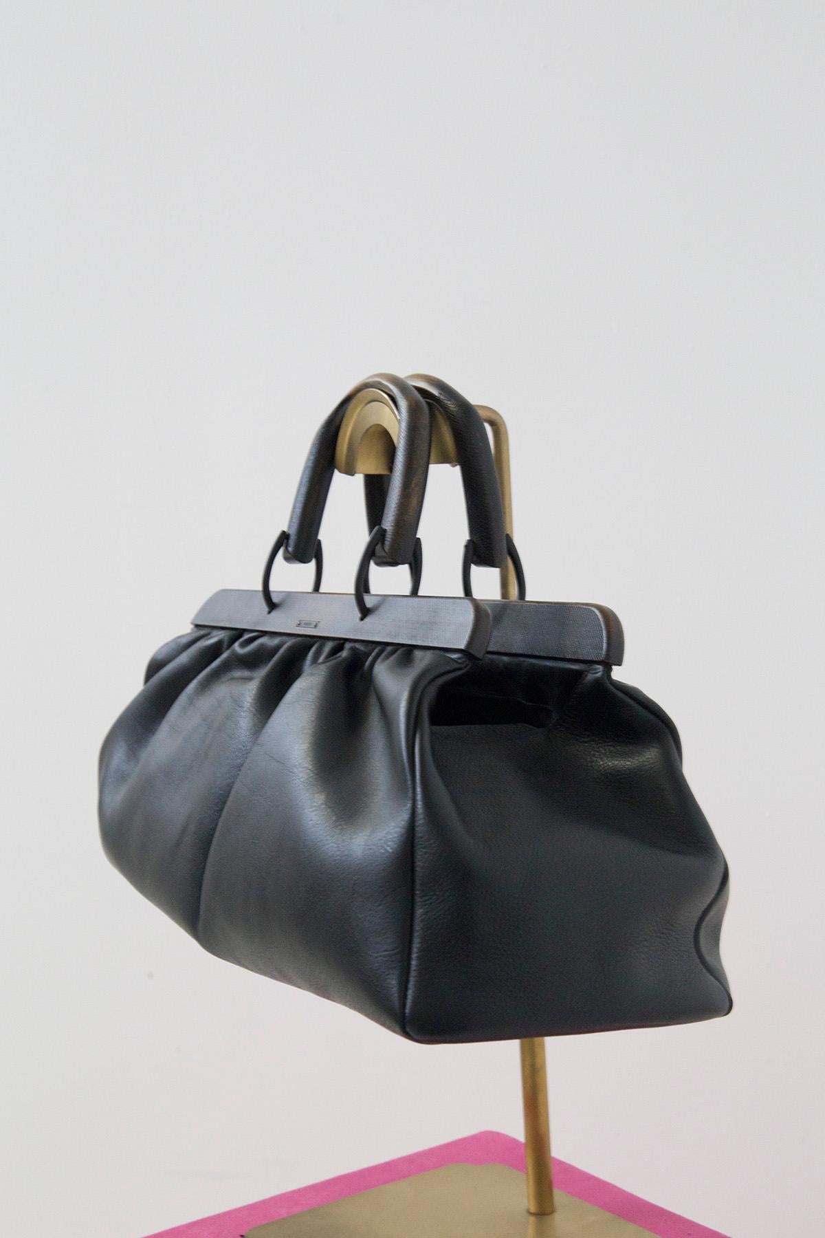 Gucci Day Bag Model Doctor's Bag in black leather. In Good Condition In Milano, IT