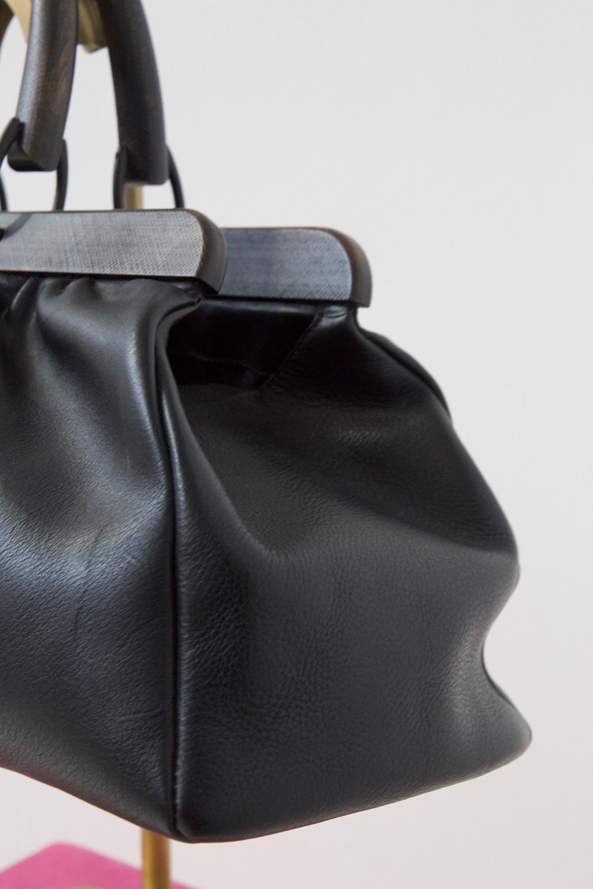 Gucci Tagestasche Modell Doctor''s Tasche aus schwarzem Leder. 1