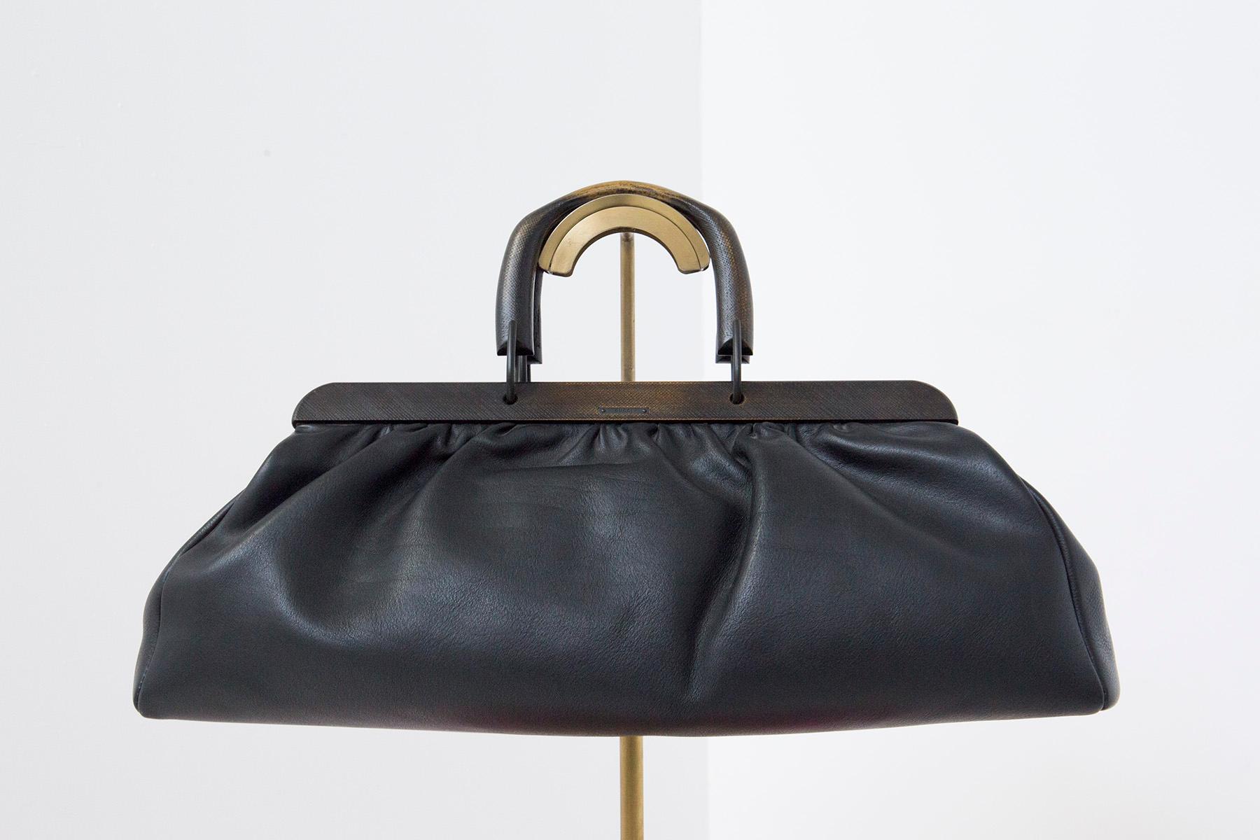 Gucci Tagestasche Modell Doctor''s Tasche aus schwarzem Leder. 3