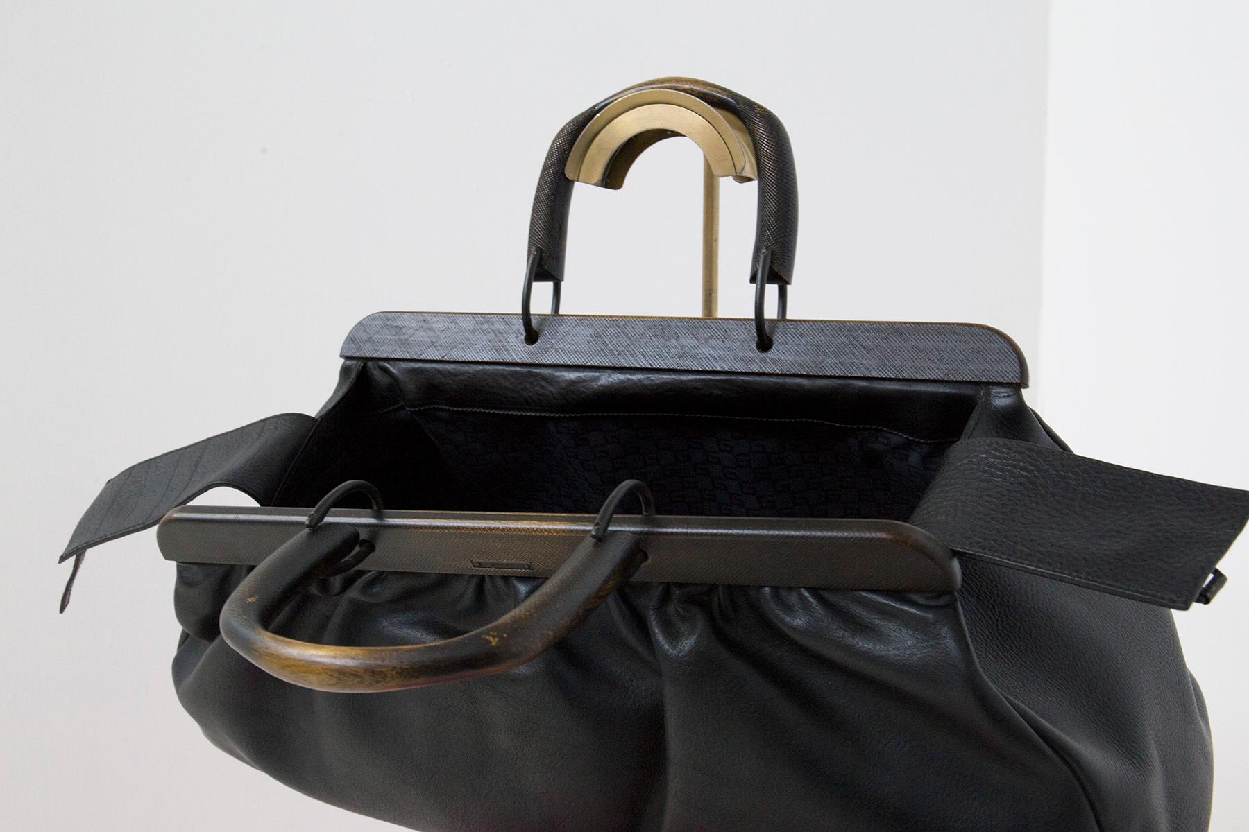 Gucci Tagestasche Modell Doctor''s Tasche aus schwarzem Leder. 4