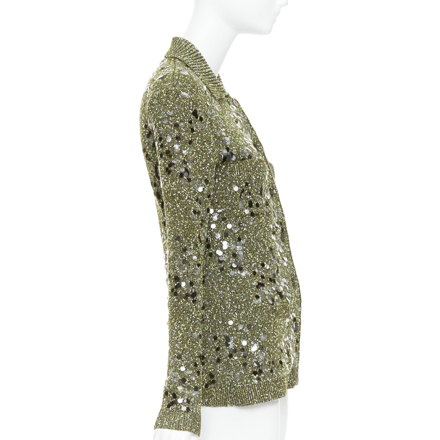 De las mujeres Chaqueta de punto multi pailettes verde oscuro GUCCI De Sarno S en venta