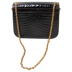Gucci Deep Brown Alligator Leather Shoulder Bag circa 1960s