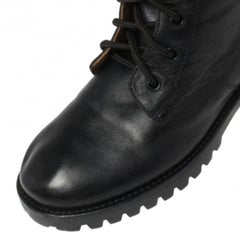 Gucci Deep Navy Leather Combat Boots Size 35