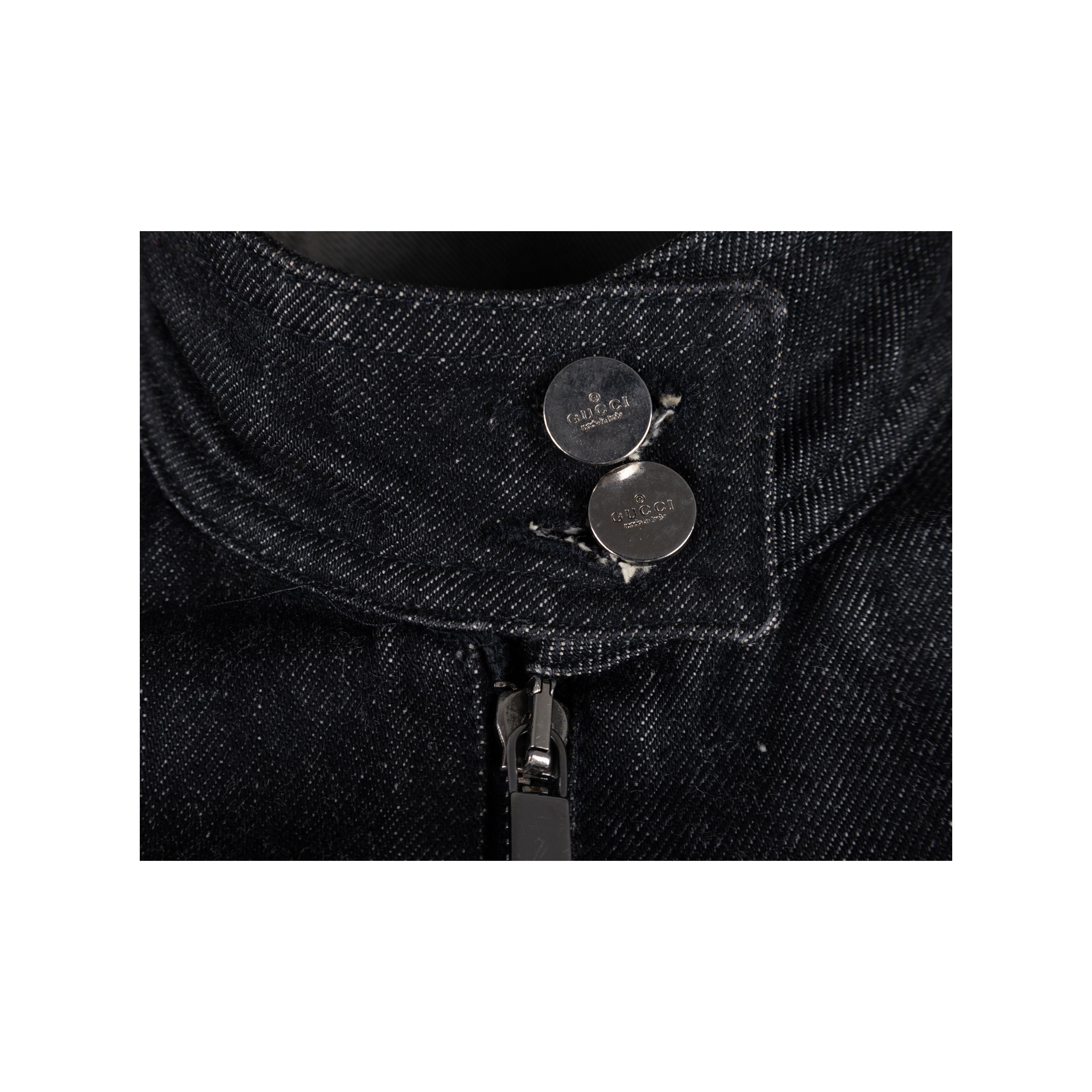 Gucci Denim Biker Jacket For Sale 1