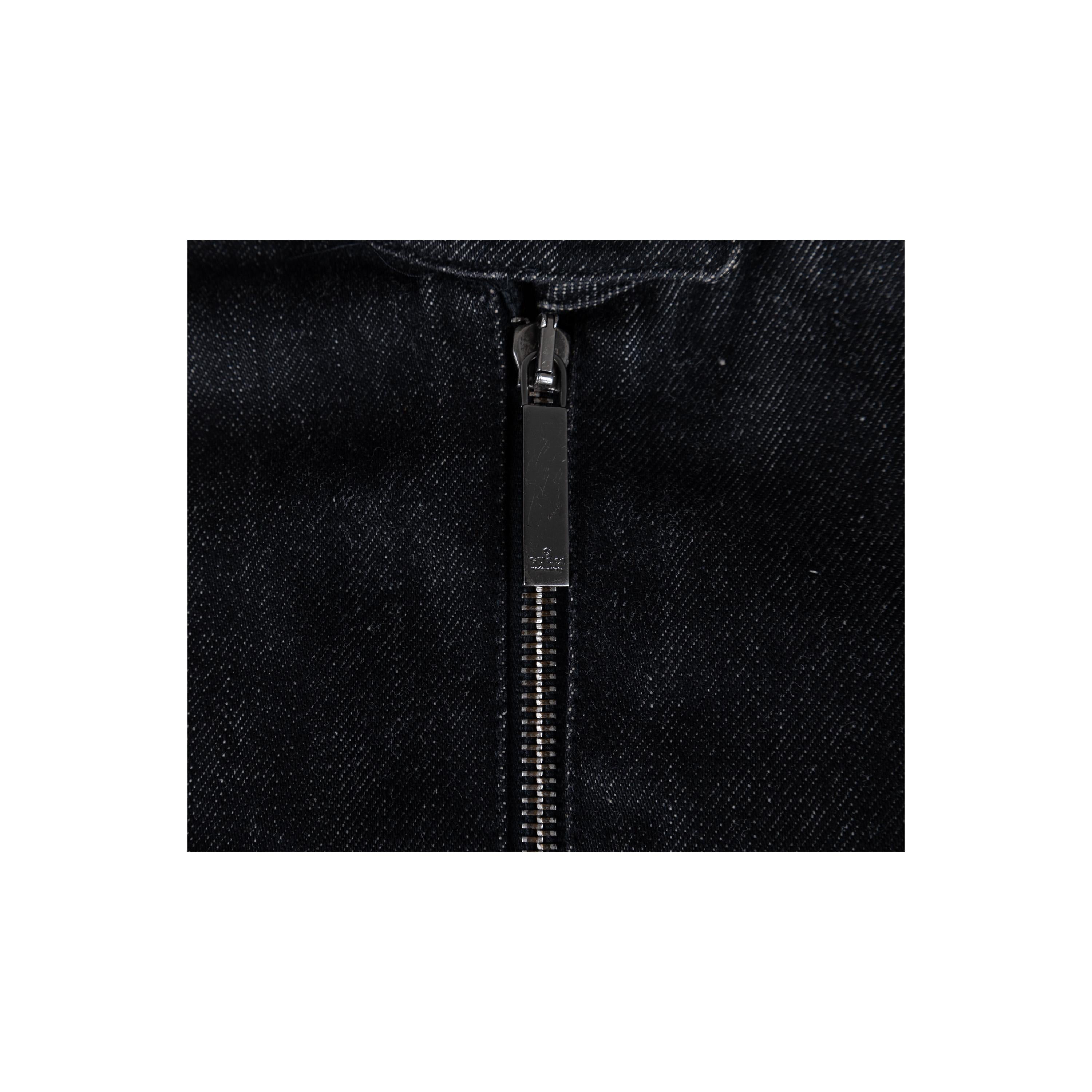 Gucci Denim Biker Jacket For Sale 2