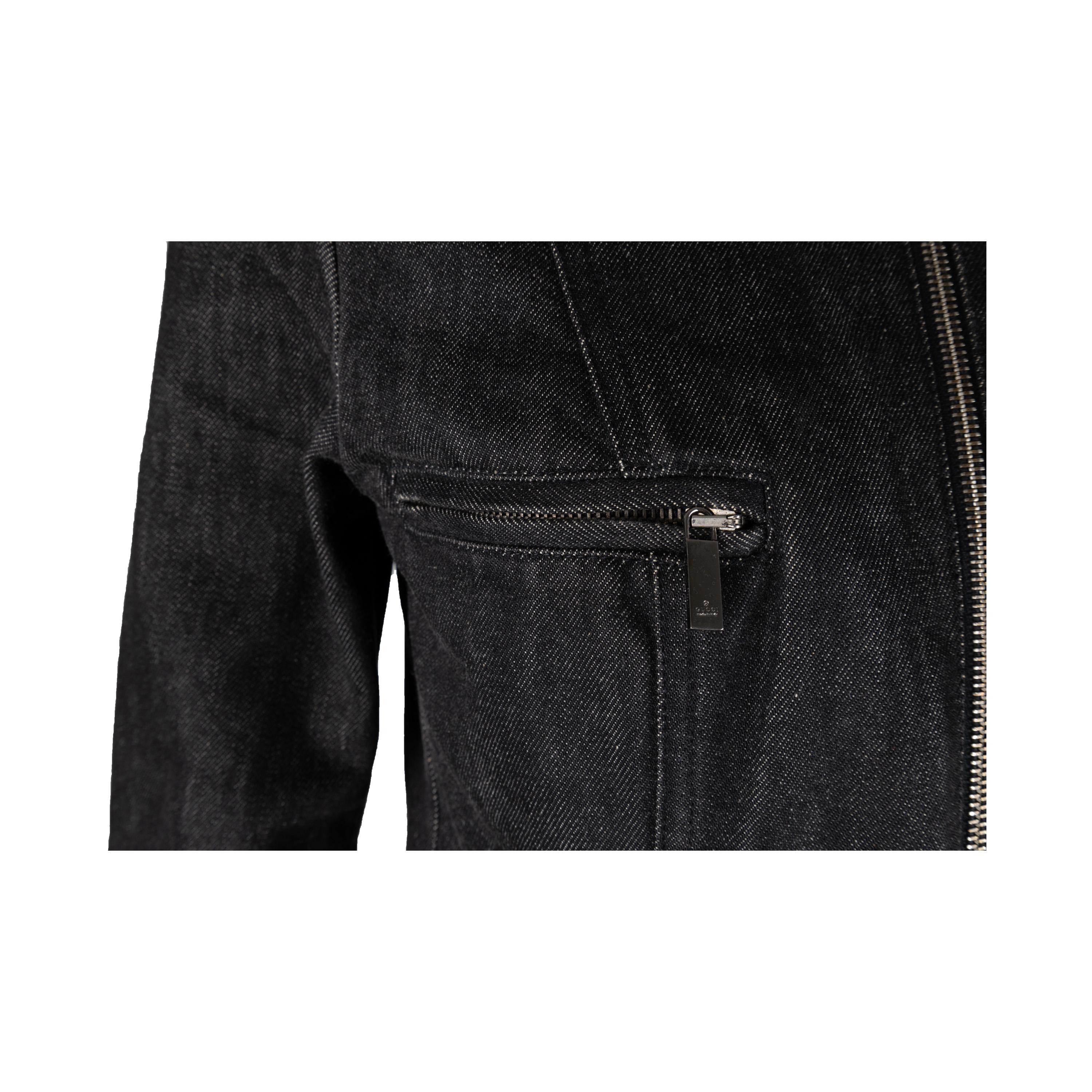 Gucci Denim Biker Jacket For Sale 3