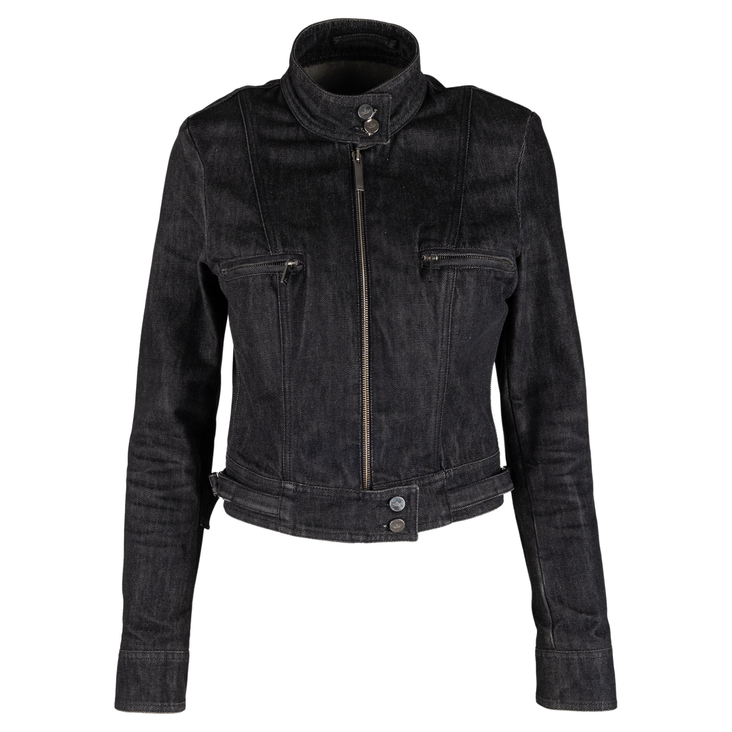 Gucci Denim Biker Jacket For Sale