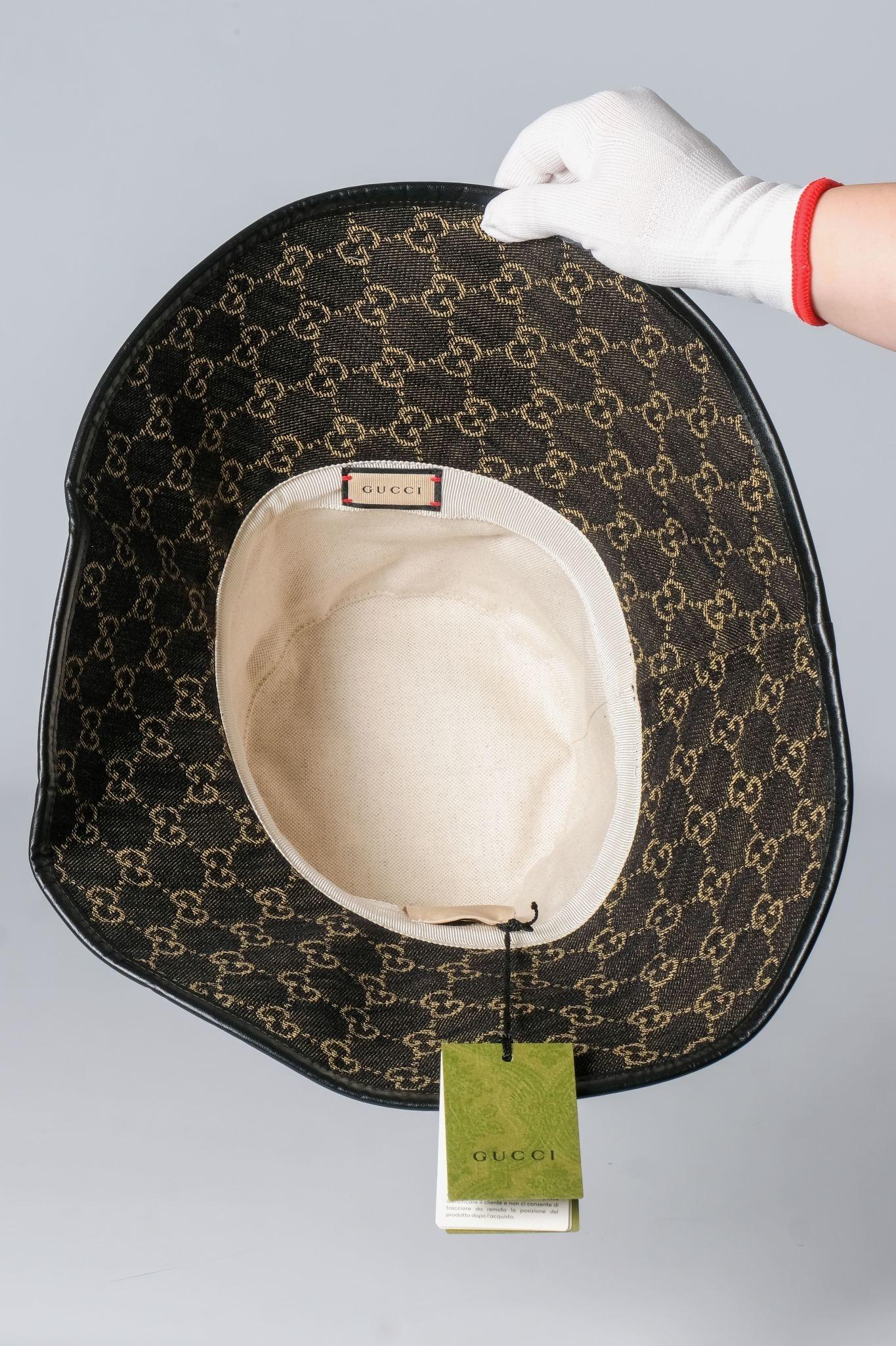 Gucci Denim Black GG Monogram Bucket Hat M In New Condition In Montreal, Quebec