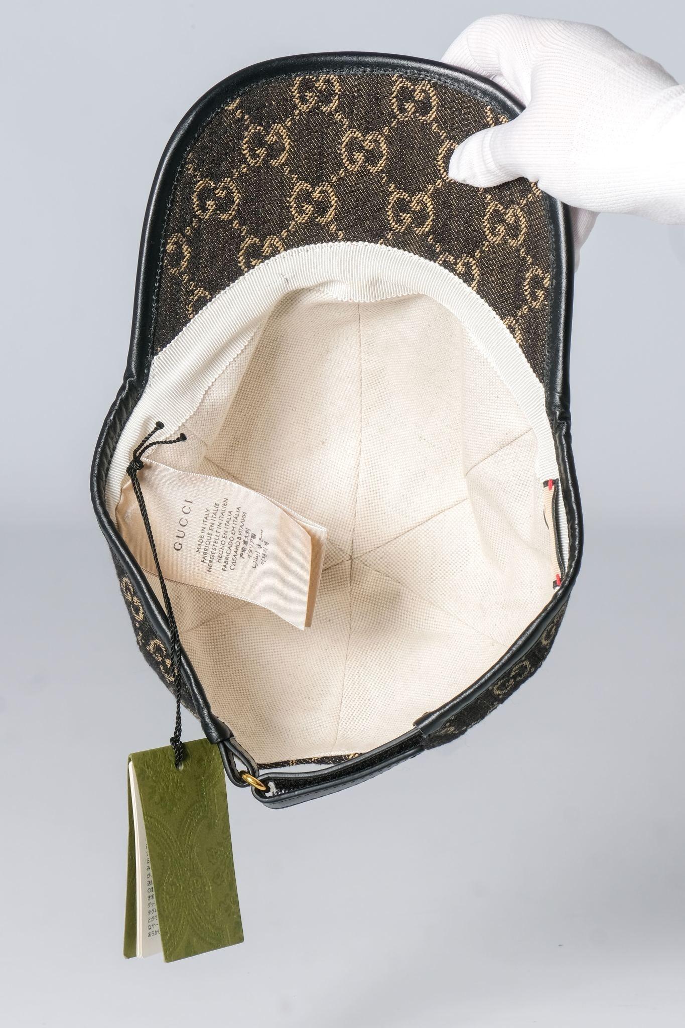 Gucci Denim Black GG Monogram Oscar Baseball Cap M For Sale 1