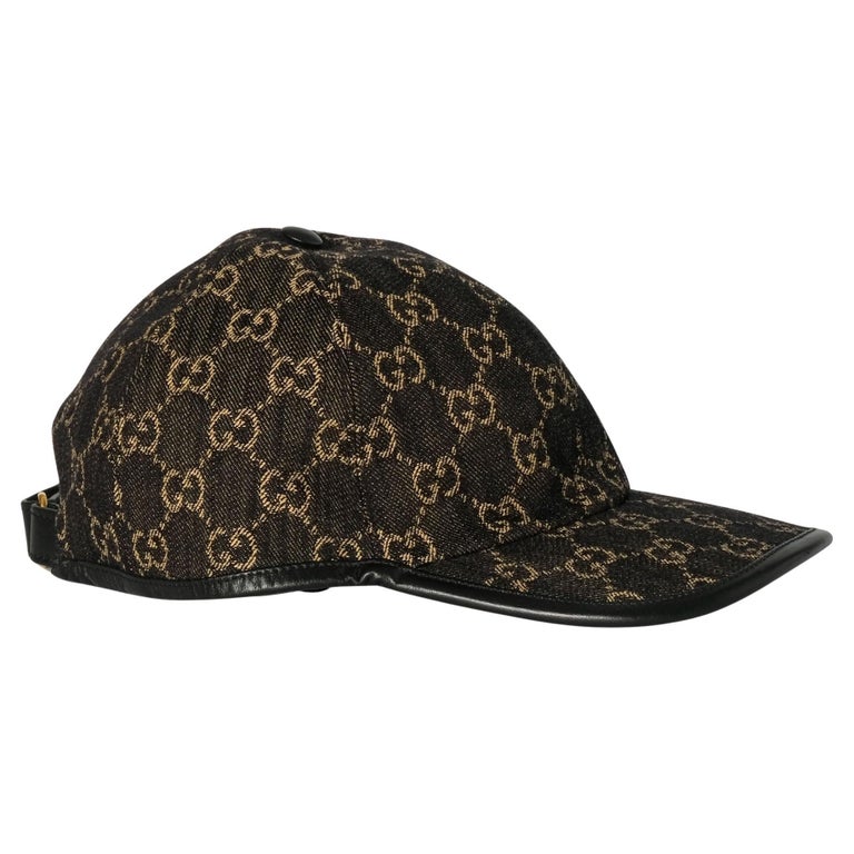 Gucci Denim Black GG Monogram Oscar Baseball Cap M For Sale  display picture 1