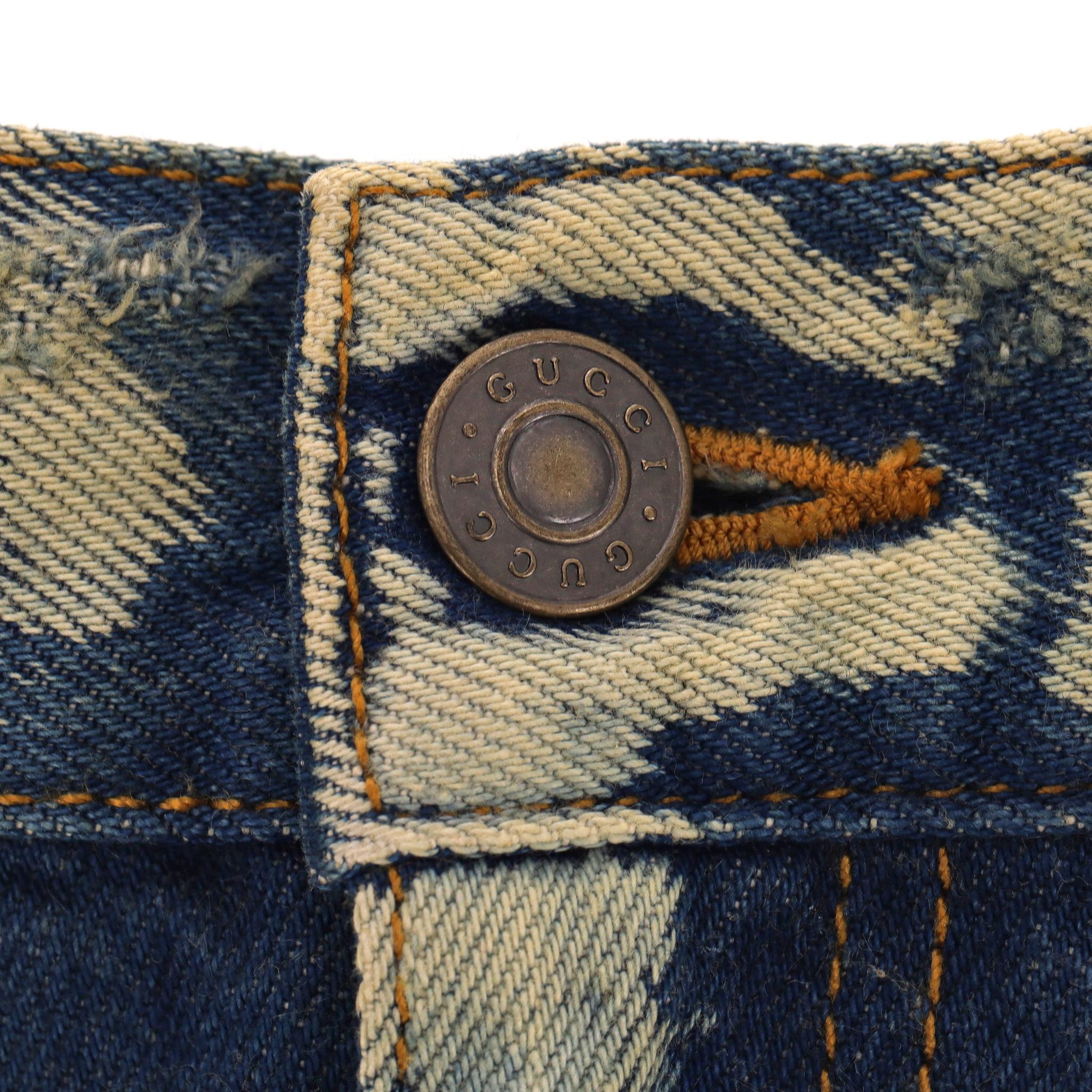 Falda Gucci Denim Algodón Bordada en venta 2