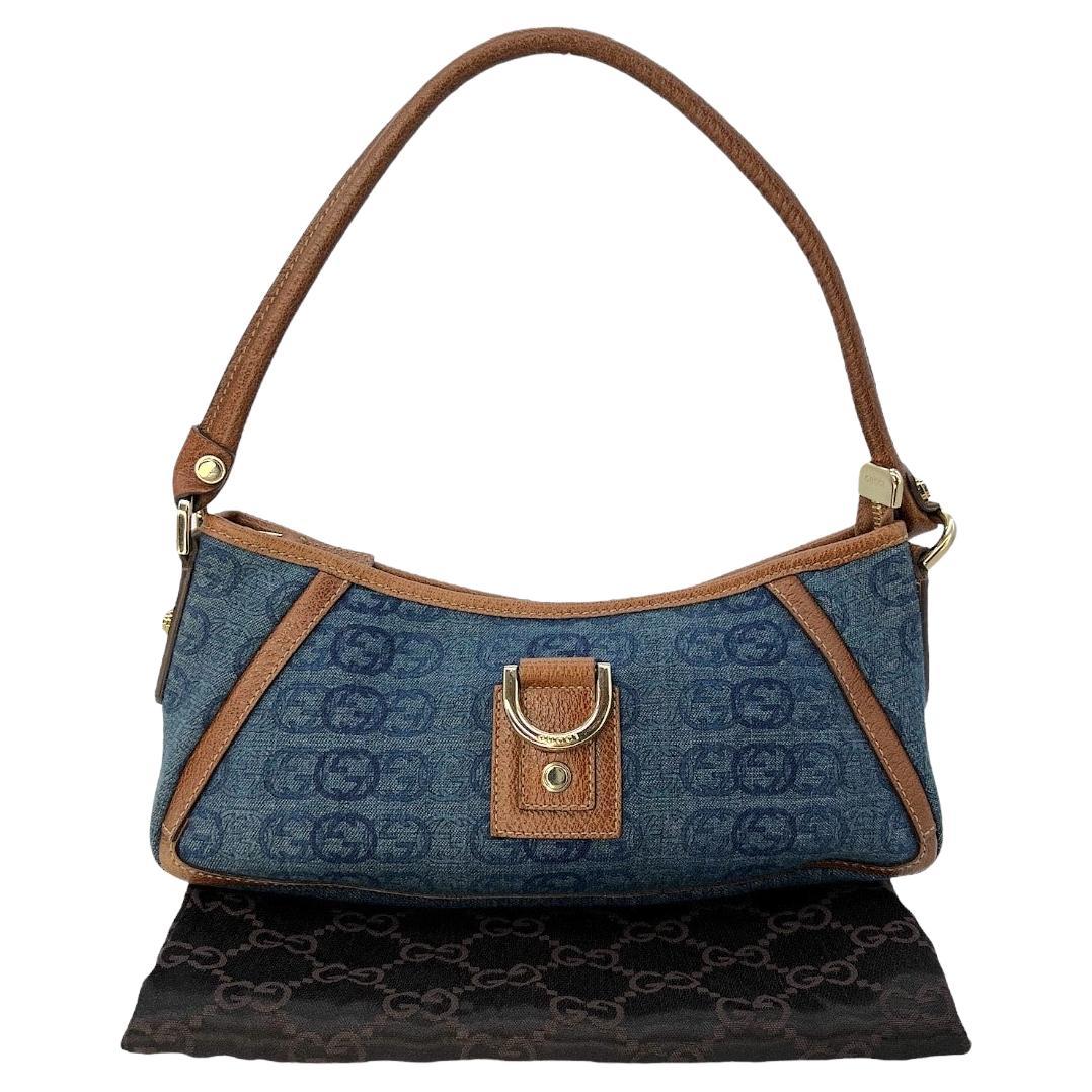 Gucci Denim D Ring Abbey Pochette Bag