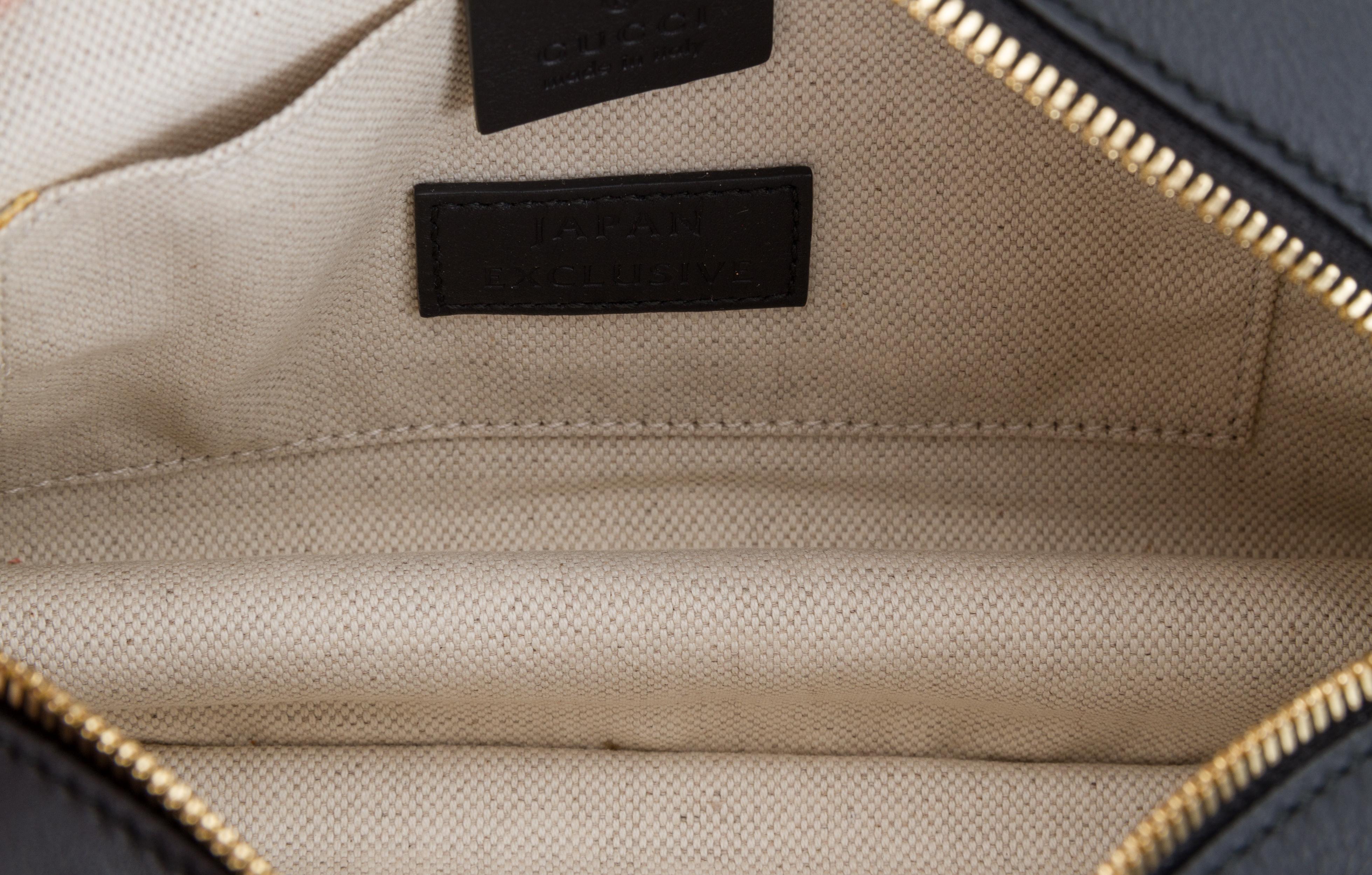 Black Gucci Denim Embroidered Crossbody Bag