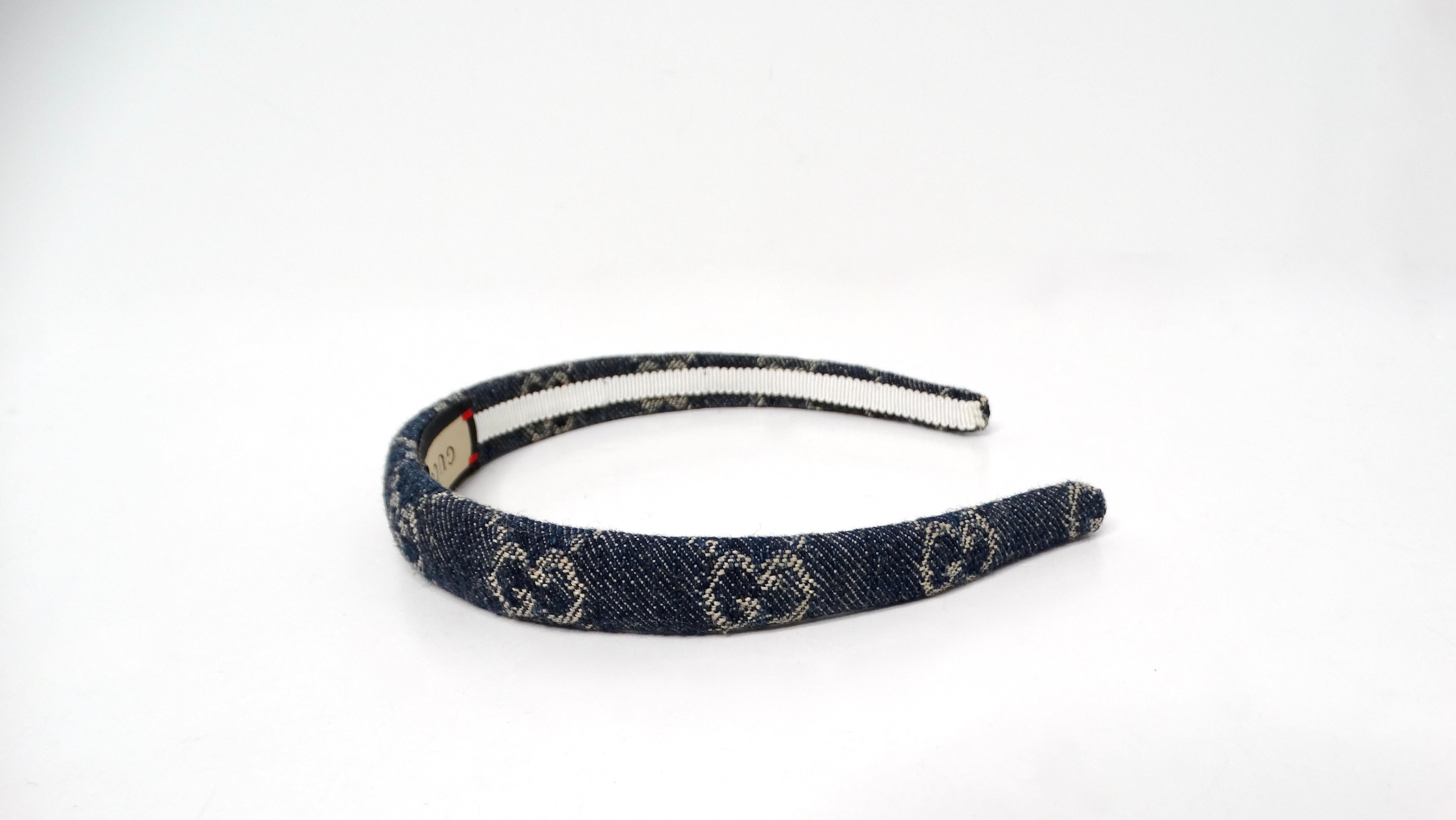 Diadema Gucci Denim GG Monograma Lienzo Negro en venta