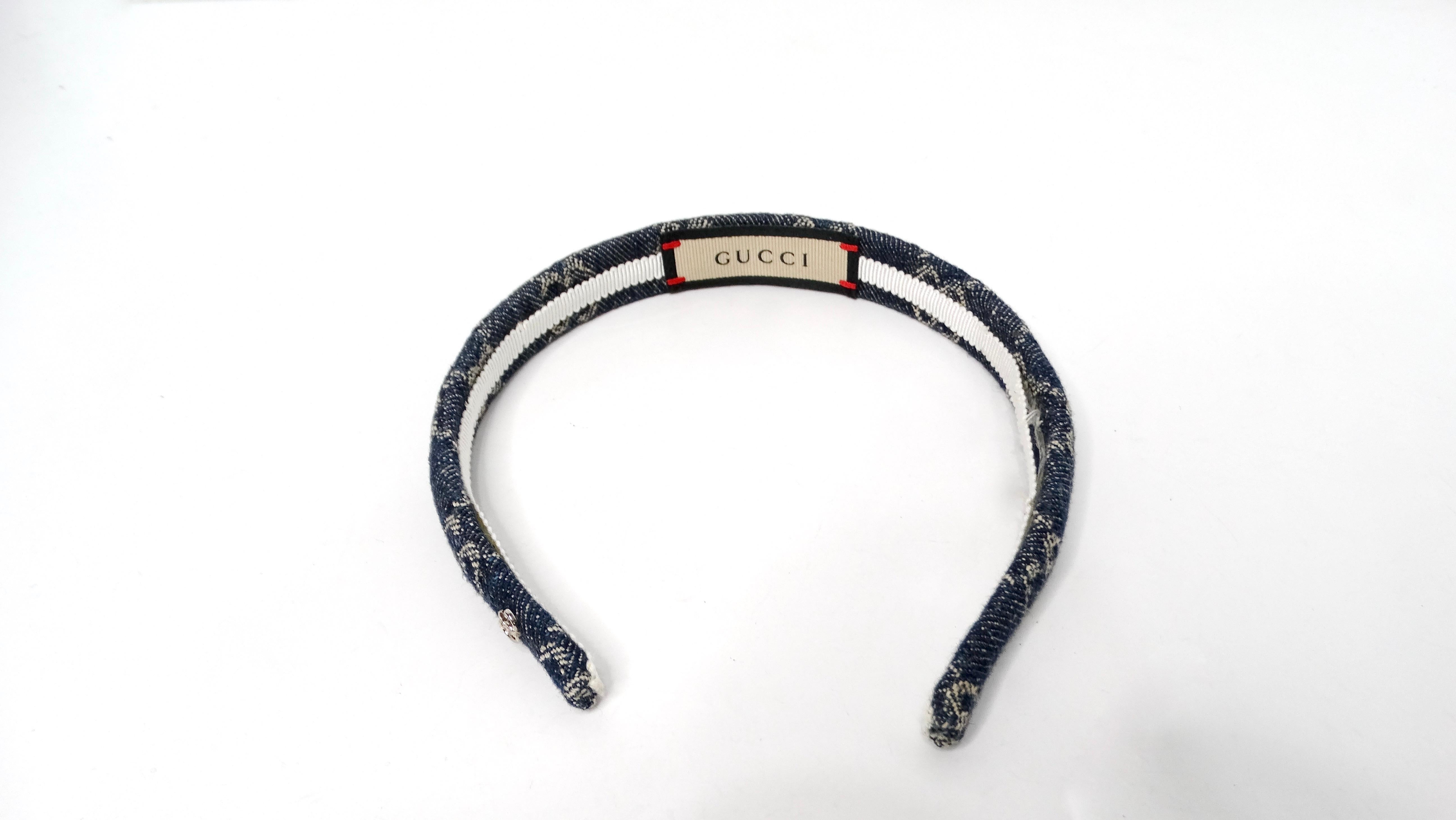 Diadema Gucci Denim GG Monograma Lienzo en Bueno estado para la venta en Scottsdale, AZ
