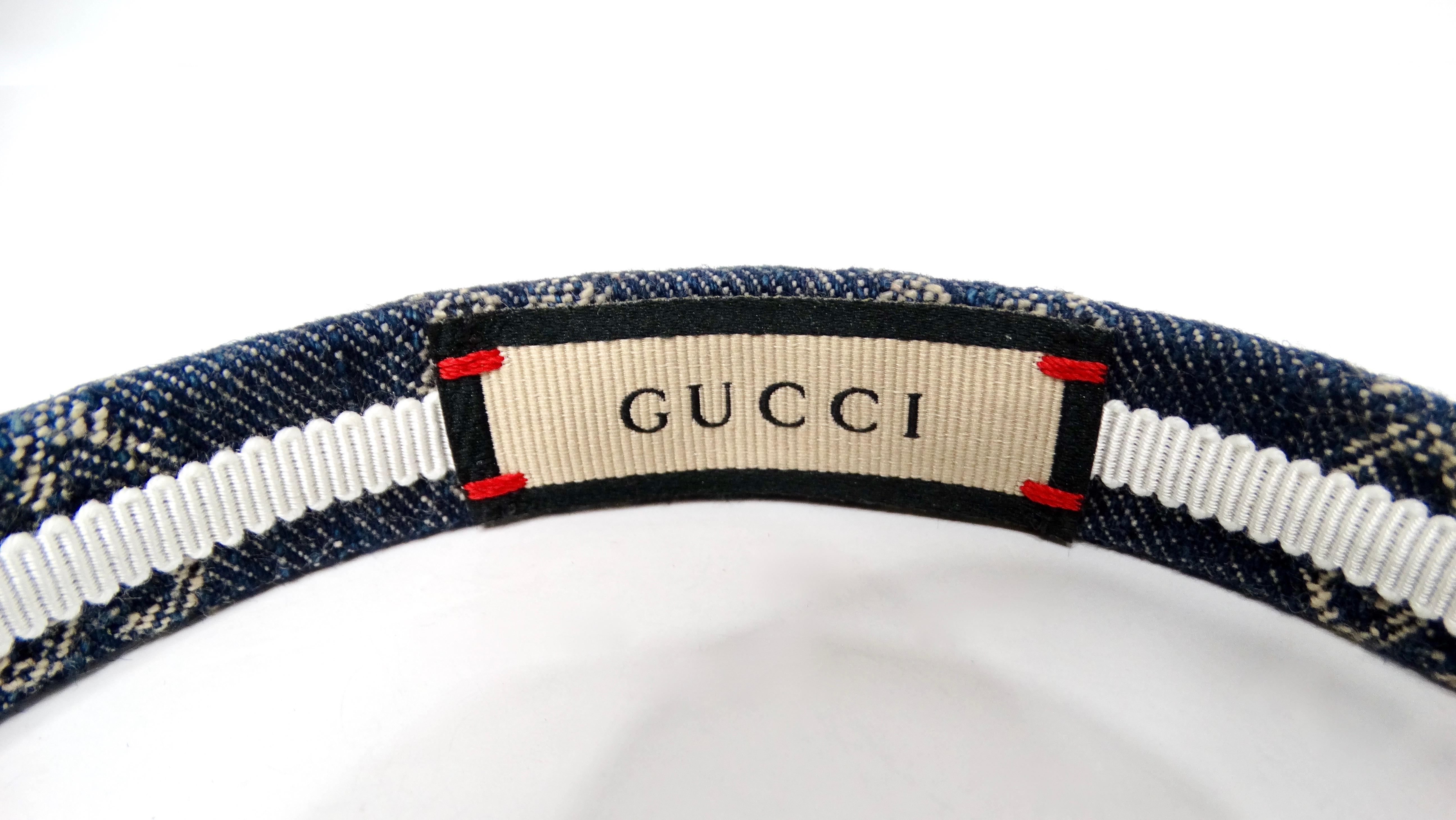 De las mujeres Diadema Gucci Denim GG Monograma Lienzo en venta