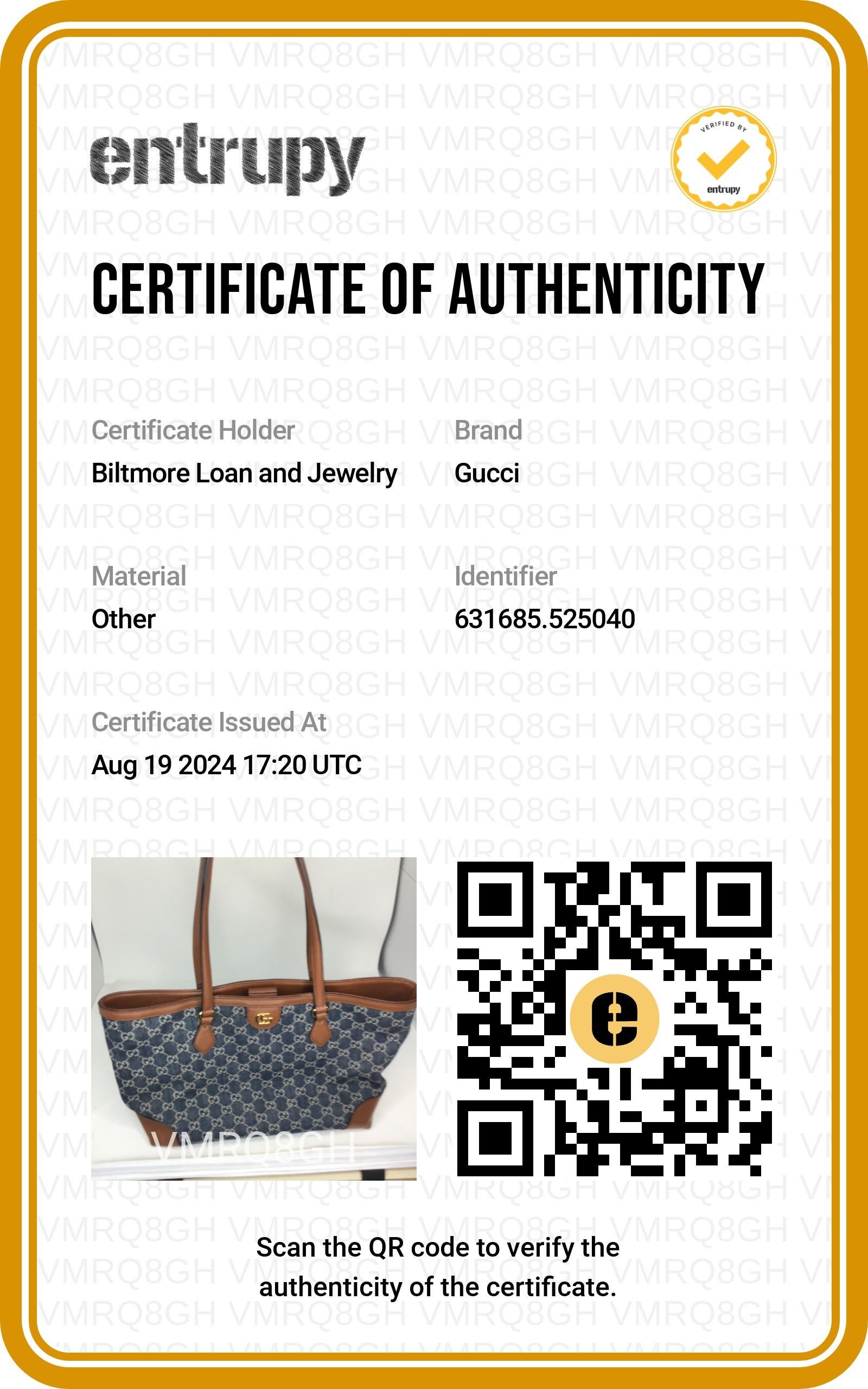 Gucci Denim GG Monogram Medium Ophidia Shopping Tote For Sale 5