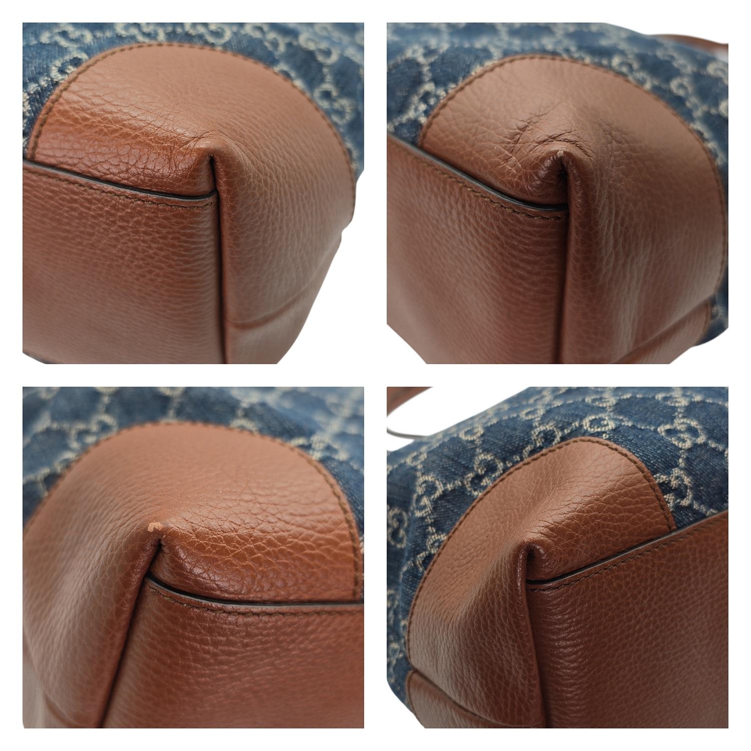 Gucci Denim GG Monogram Medium Ophidia Shopping Tote For Sale 3
