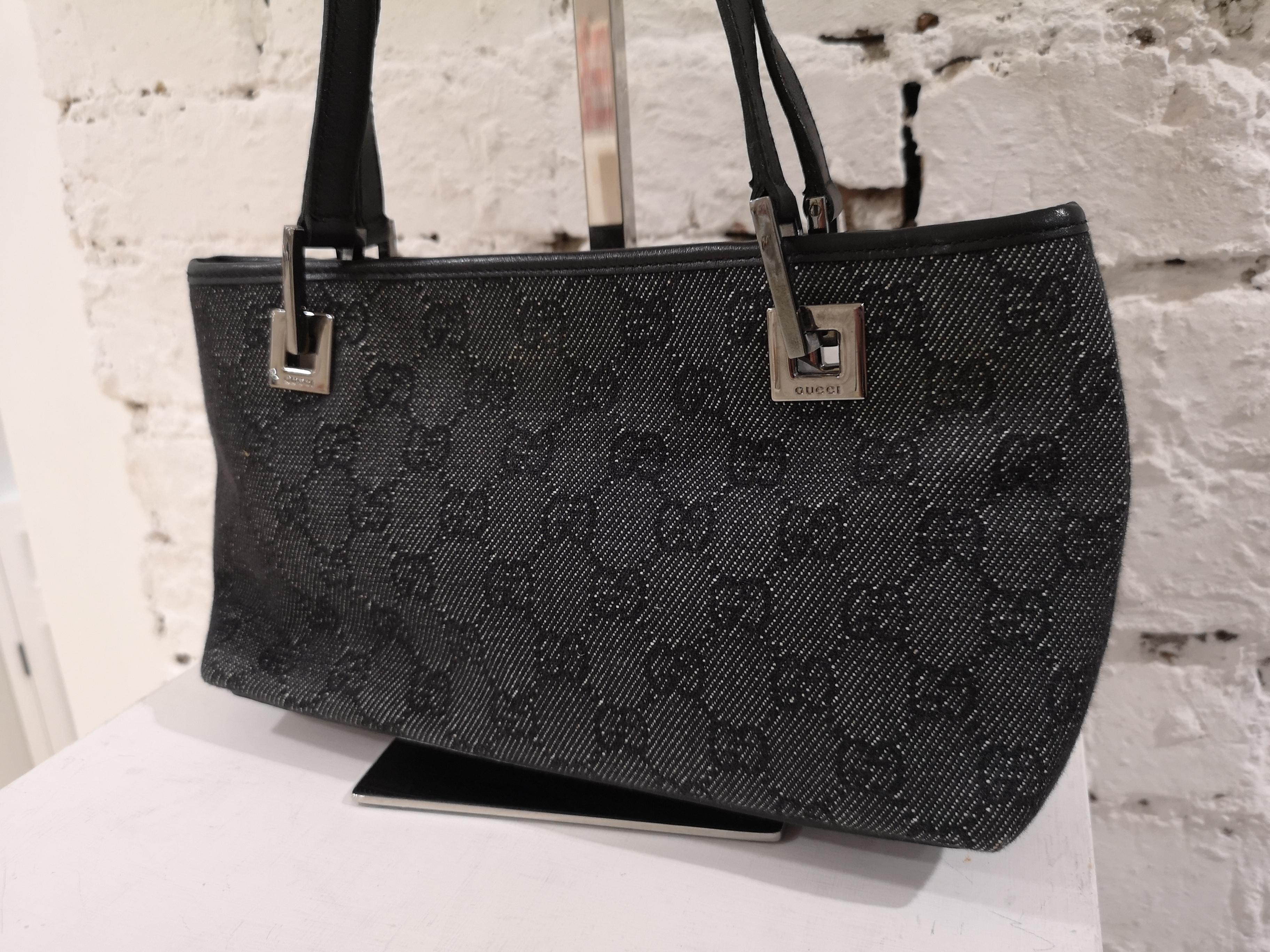 Gucci Denim Monogram Shoulder Bag 6