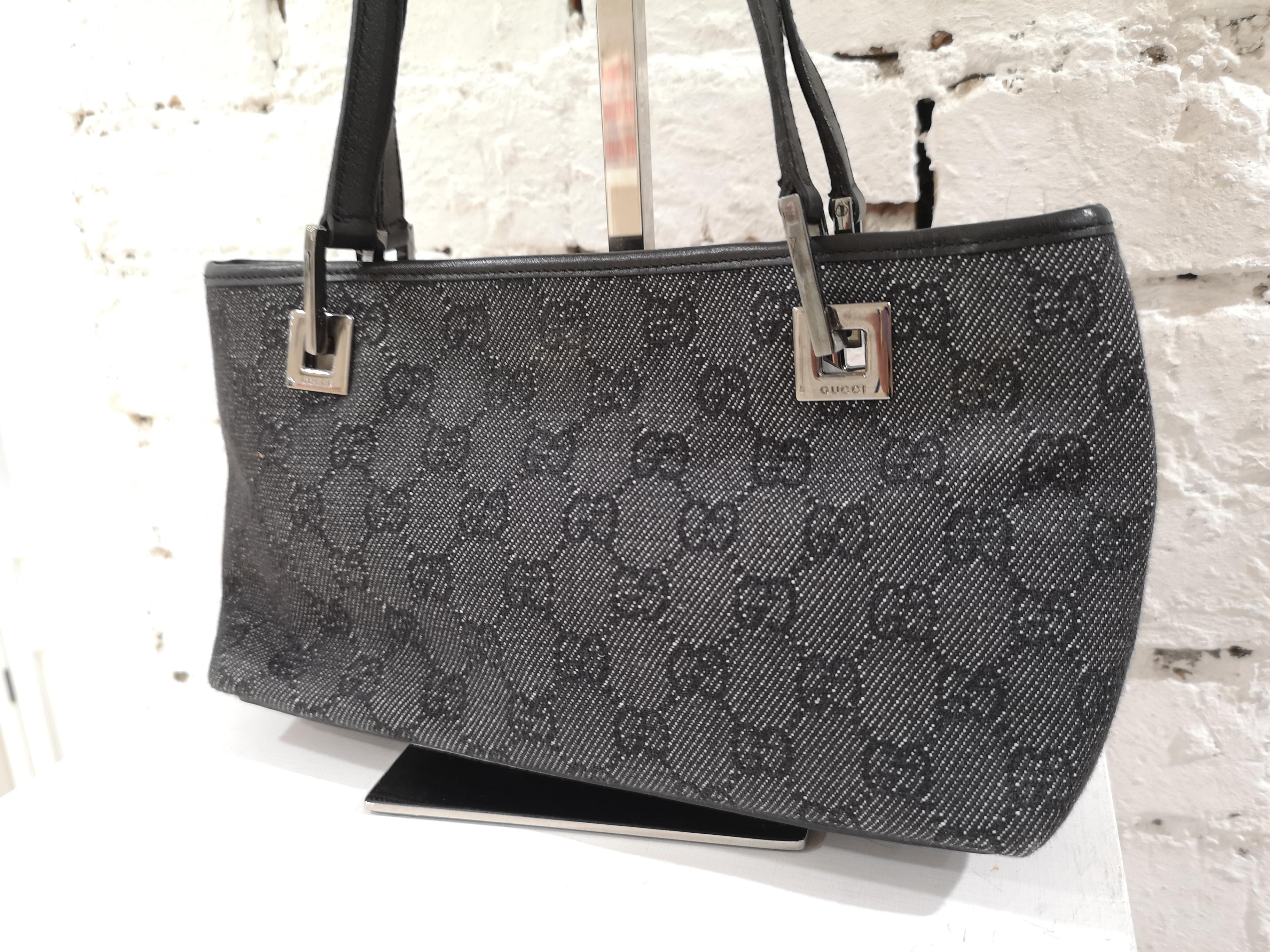 Gucci Denim Monogram Shoulder Bag 8