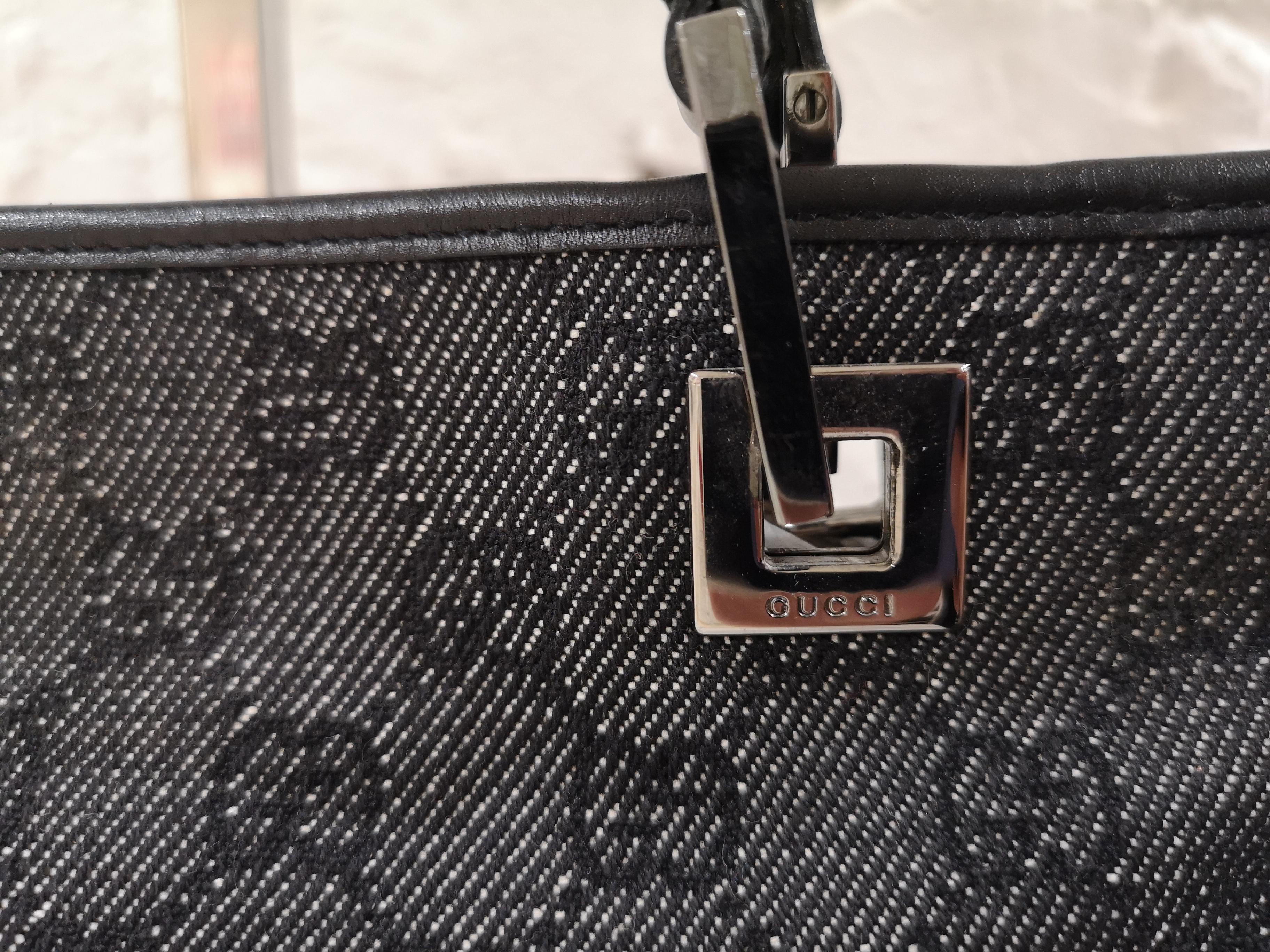 Gucci Denim Monogram Shoulder Bag 9
