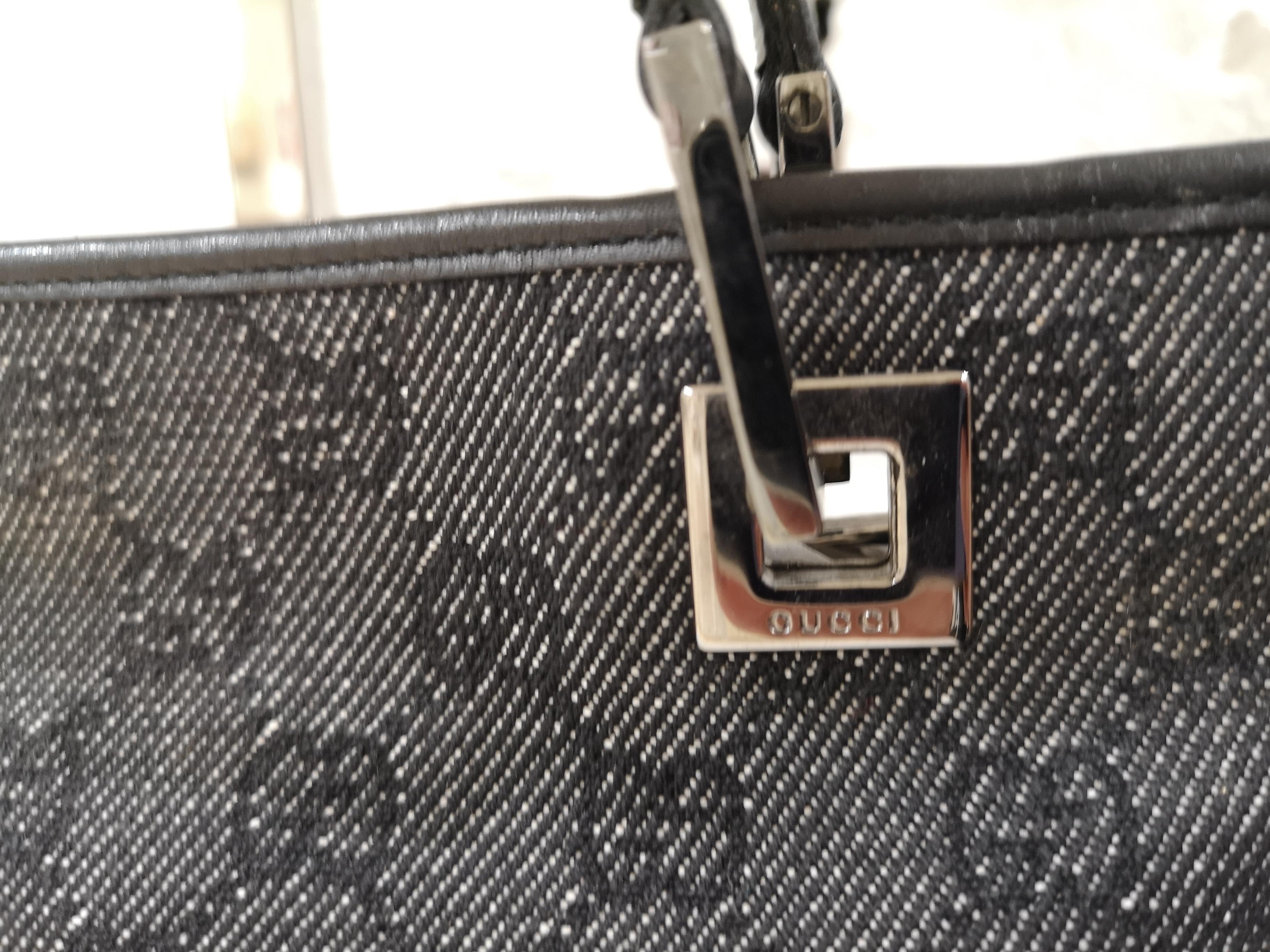 Gucci Denim Monogram Shoulder Bag 10