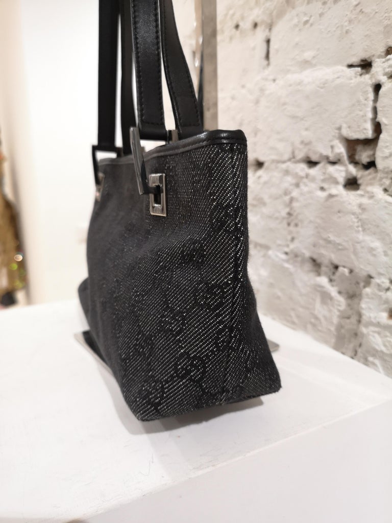 Gucci Denim Monogram Shoulder Bag For Sale at 1stdibs
