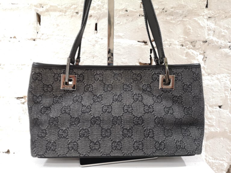 Gucci Denim Monogram Shoulder Bag For Sale at 1stdibs