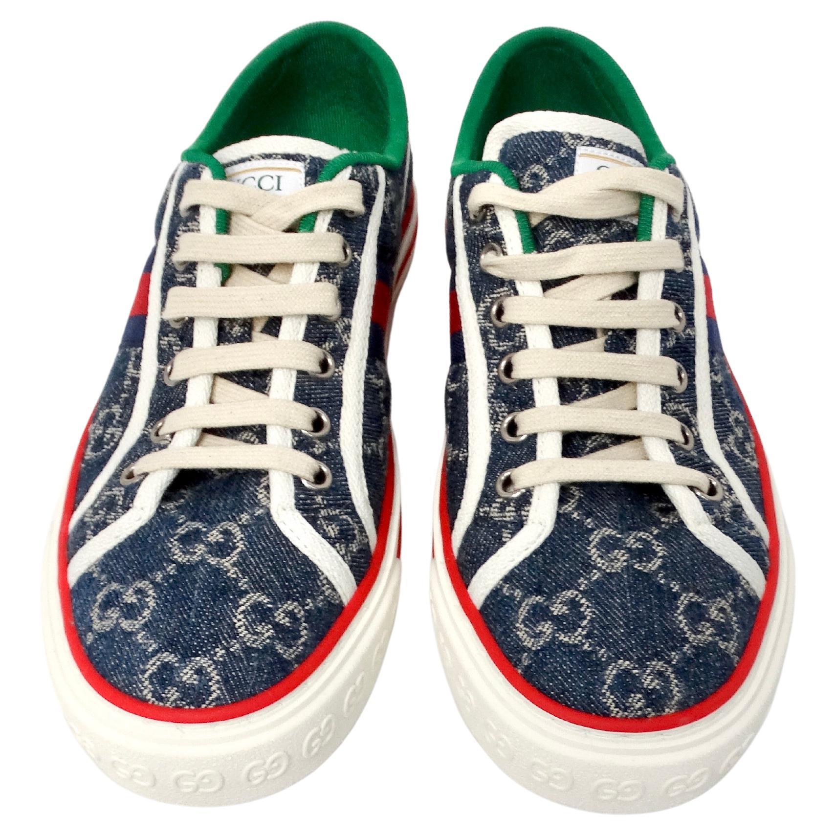 Gucci blue and red stripe shoes new arrivals