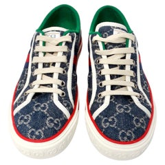 Sneakers Gucci Denim Monogram Web 1977 Tennis Blu