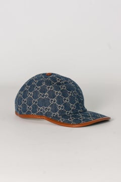 Gucci Denim Navy GG Monogram Baseball Cap