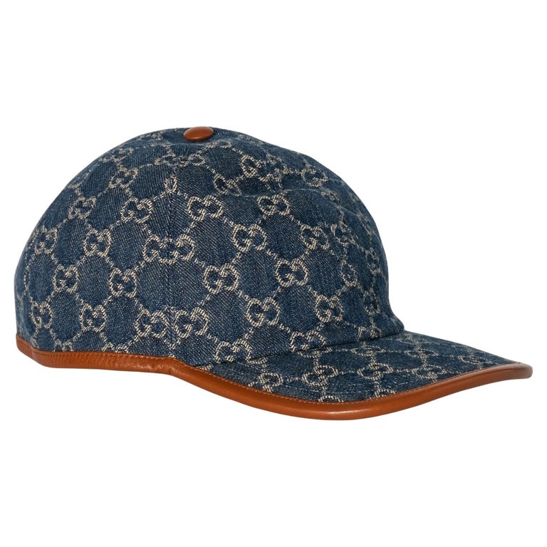 Gucci Casquette de baseball bleu marine avec monogramme GG En