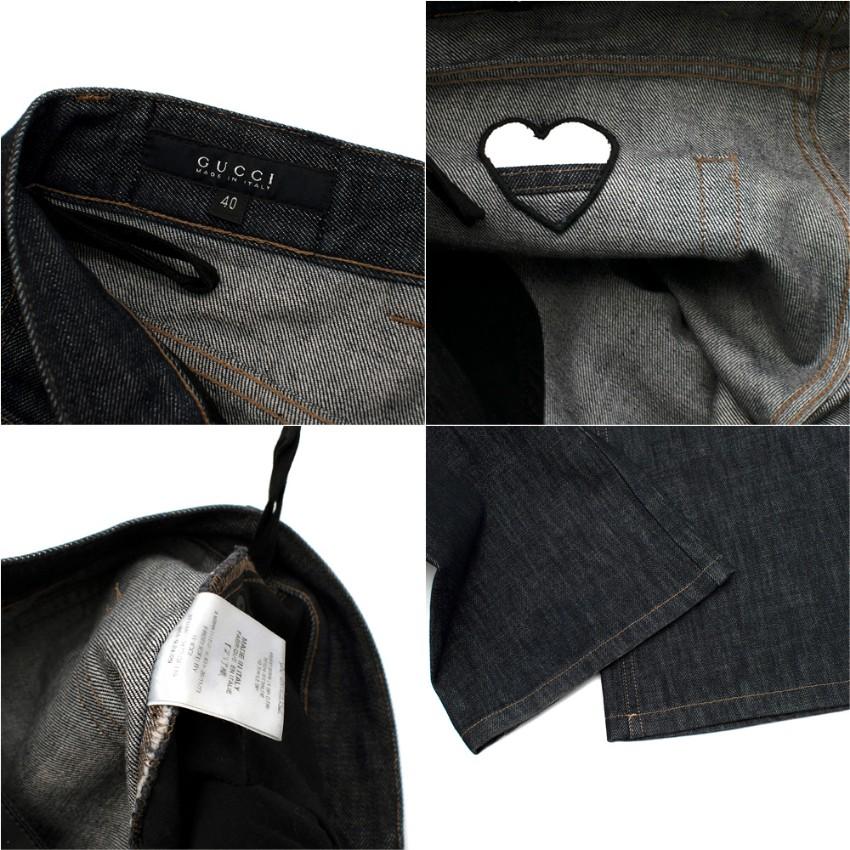 Women's or Men's Gucci Denim Tailored Jacket & Heart Cut-Out Jeans - Size Jeans 40, Blazer 44 For Sale
