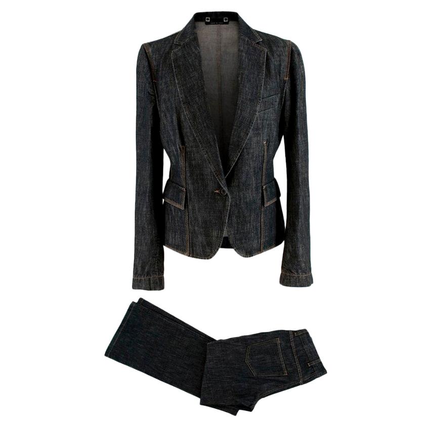 Gucci Denim Tailored Jacket & Heart Cut-Out Jeans - Size Jeans 40, Blazer 44 For Sale