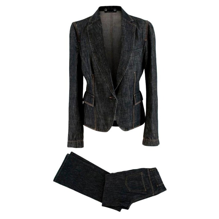 Gucci Denim Tailored Jacket and Heart Cut-Out Jeans - Size Jeans 40, Blazer  44 For Sale at 1stDibs