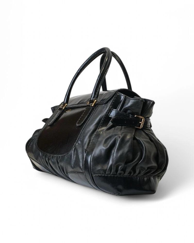 Gucci Dialux Queen Schwarzes Lackleder Damen im Angebot