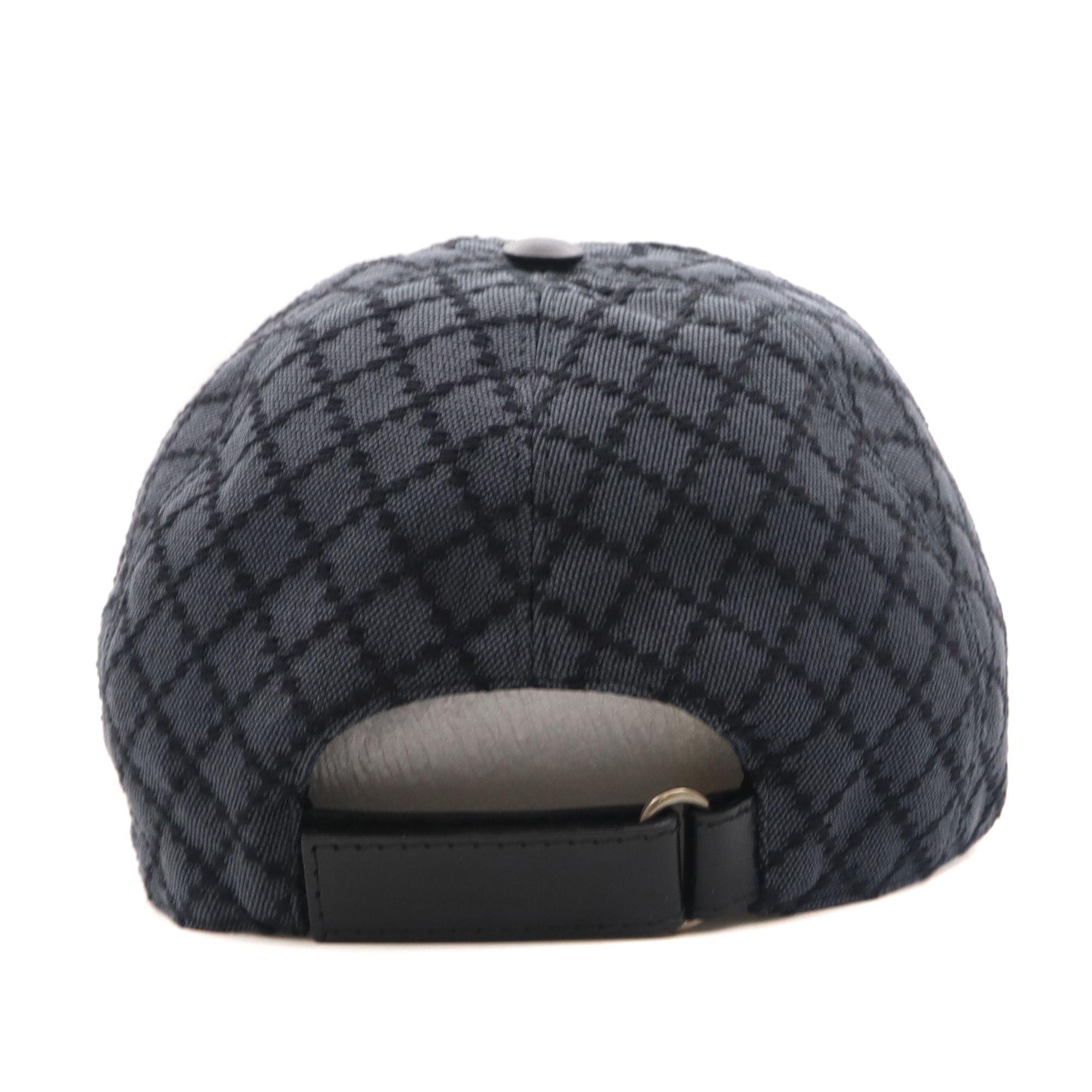 Gucci Diamante Gray / Black  Men's Baseball Hat XL In New Condition In New York, NY